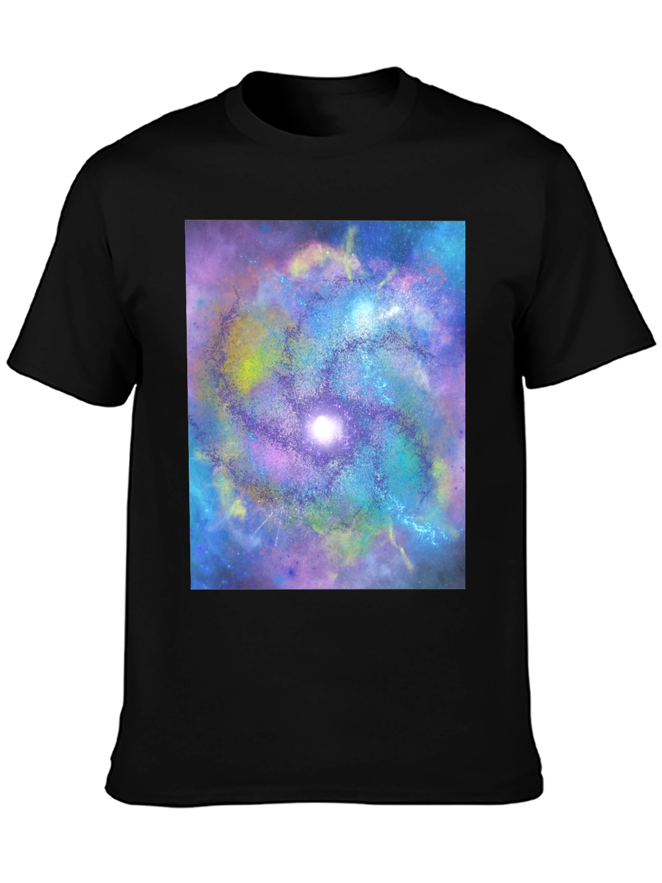 Camiseta Negra con Diseño de Galaxia