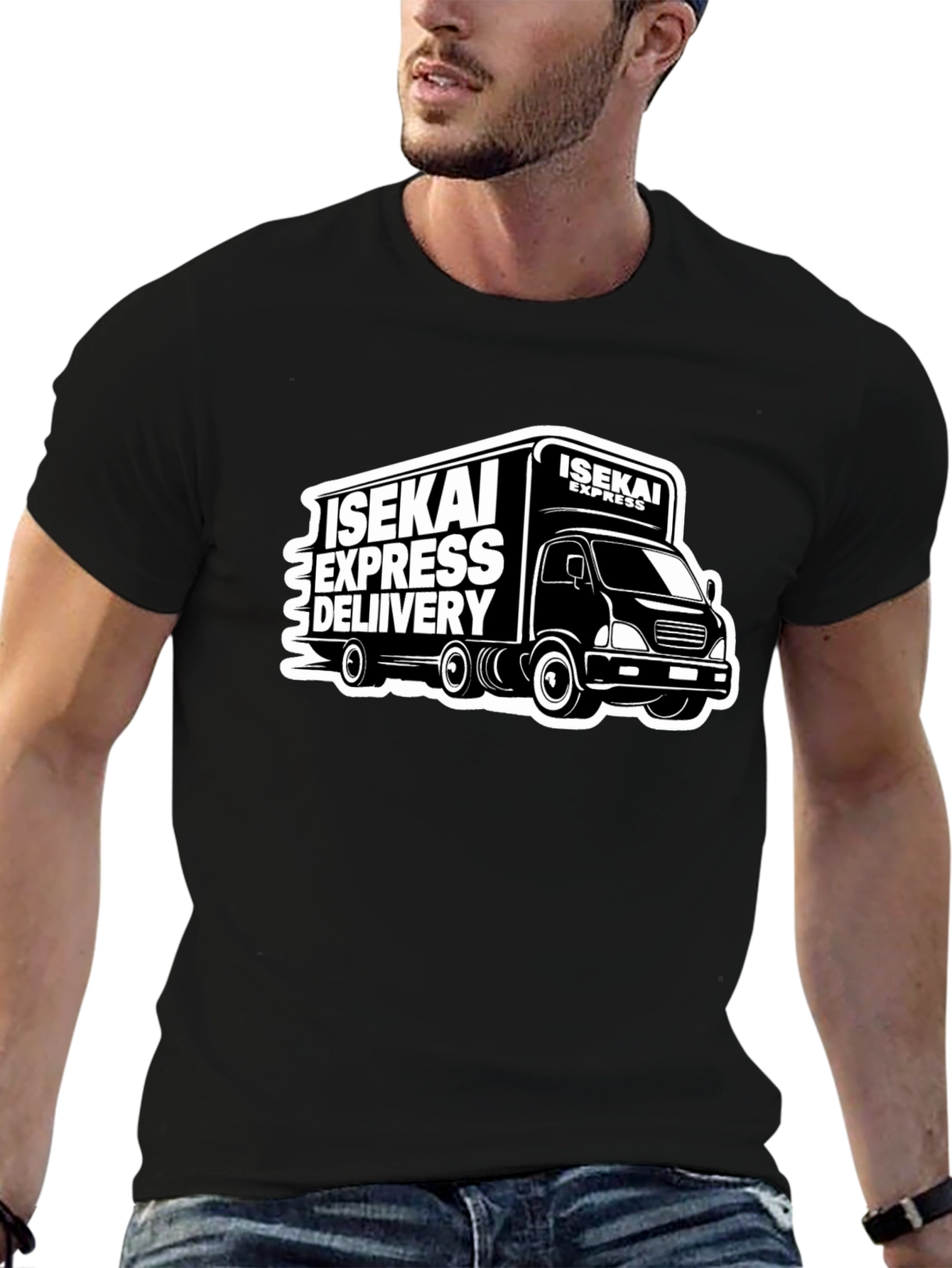 Camiseta Negra Isekai Express Delivery