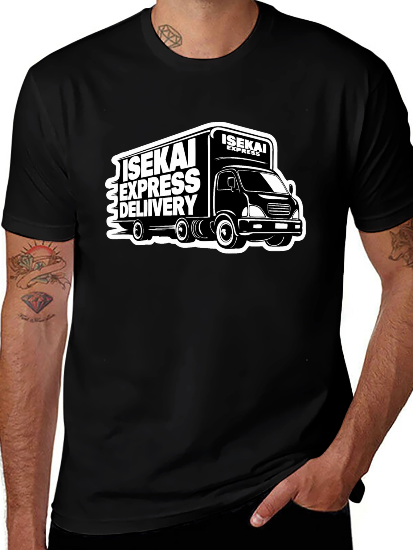 Camiseta Negra Isekai Express Delivery