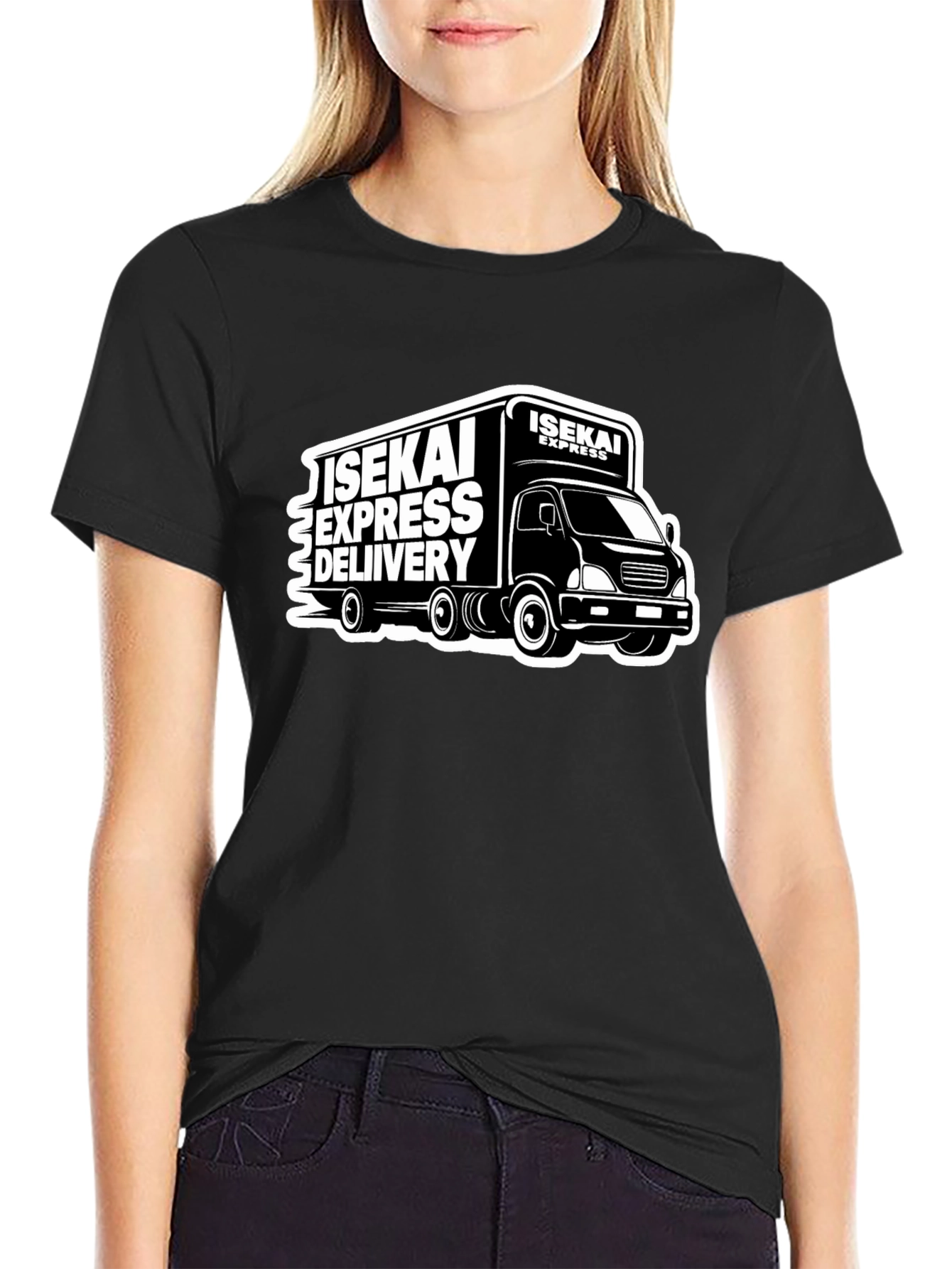 Camiseta Negra Isekai Express Delivery