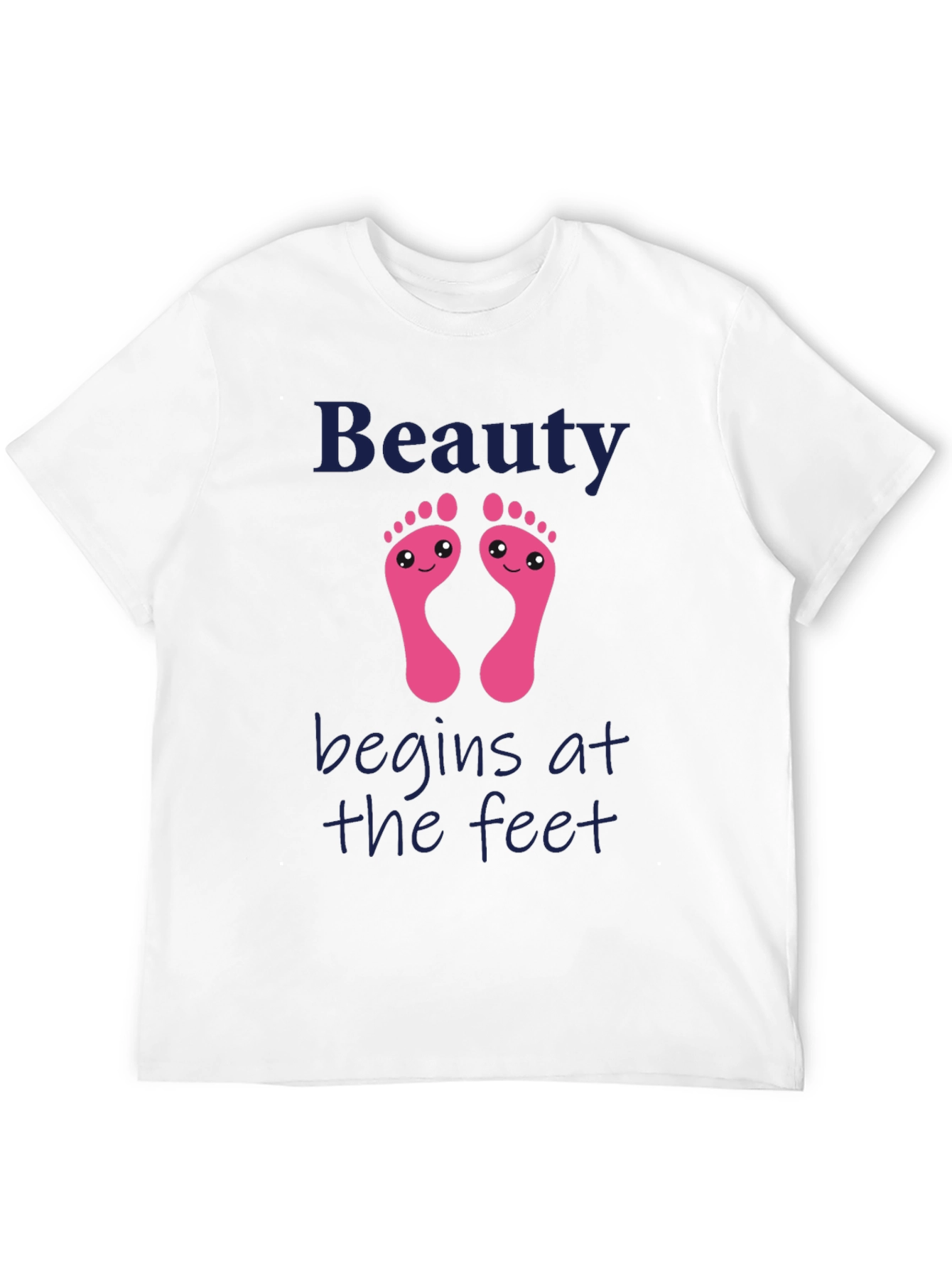Camiseta Negra Estampada Beauty Begins at the Feet