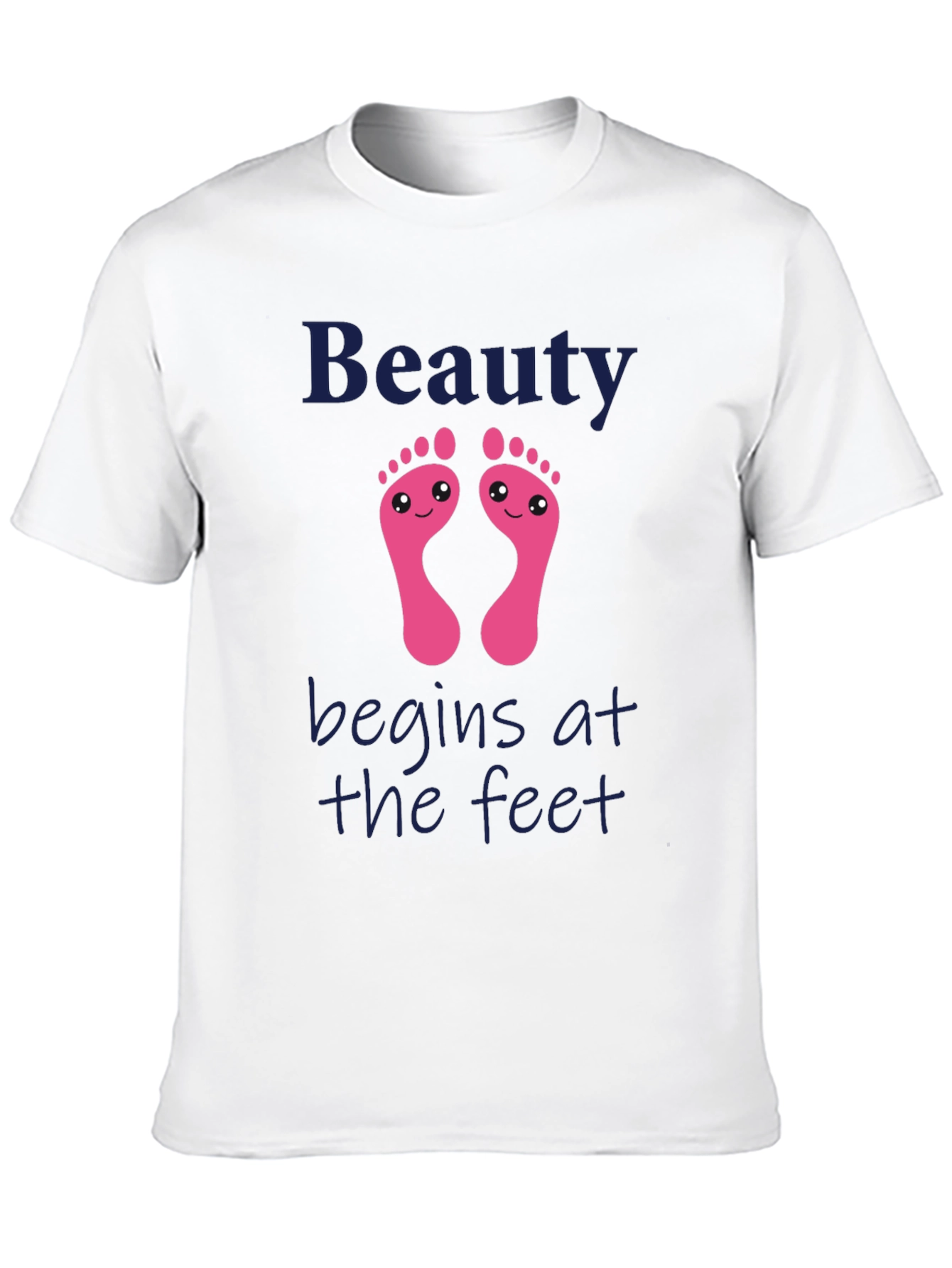 Camiseta Negra Estampada Beauty Begins at the Feet