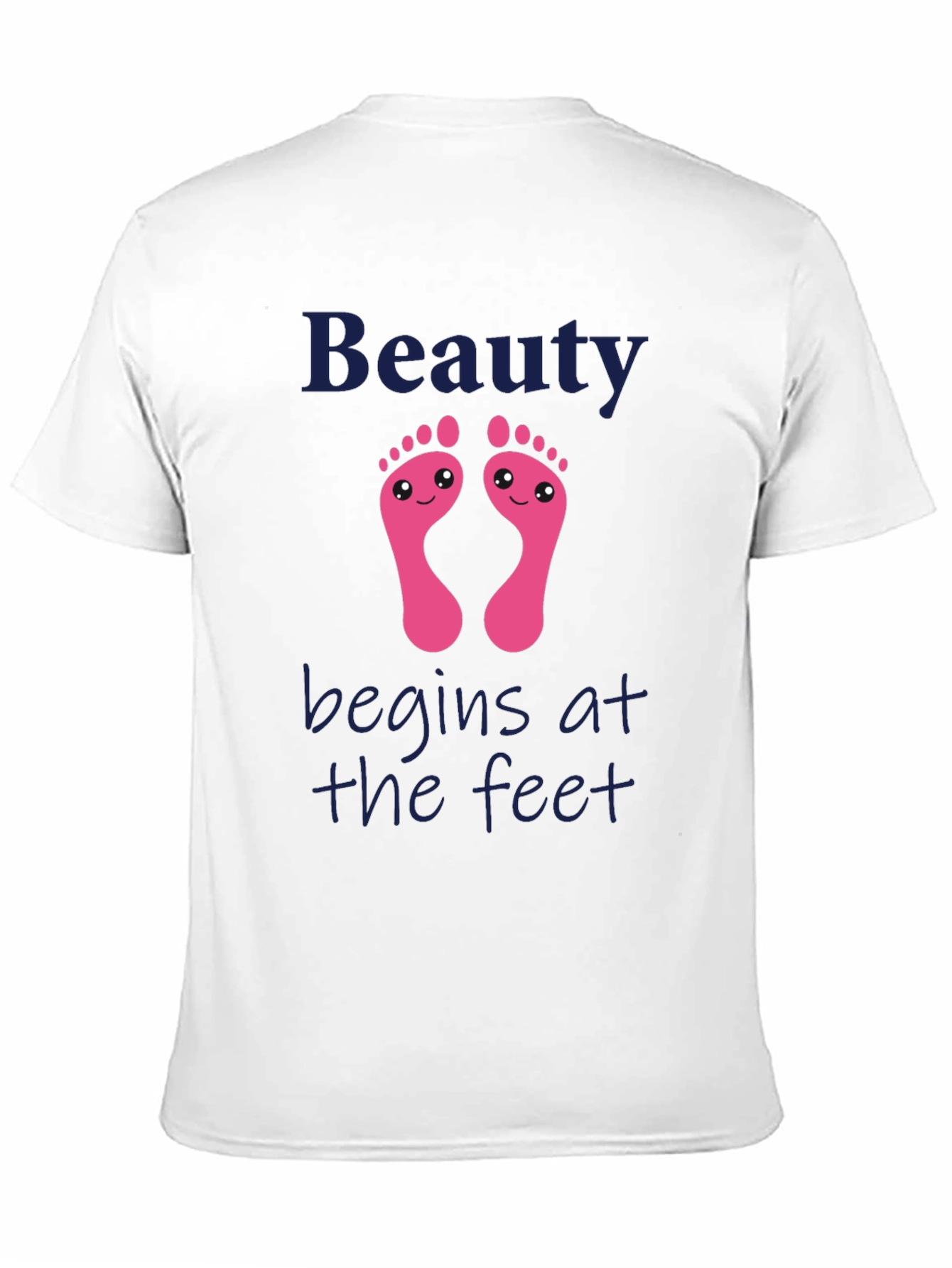 Camiseta Negra Estampada Beauty Begins at the Feet