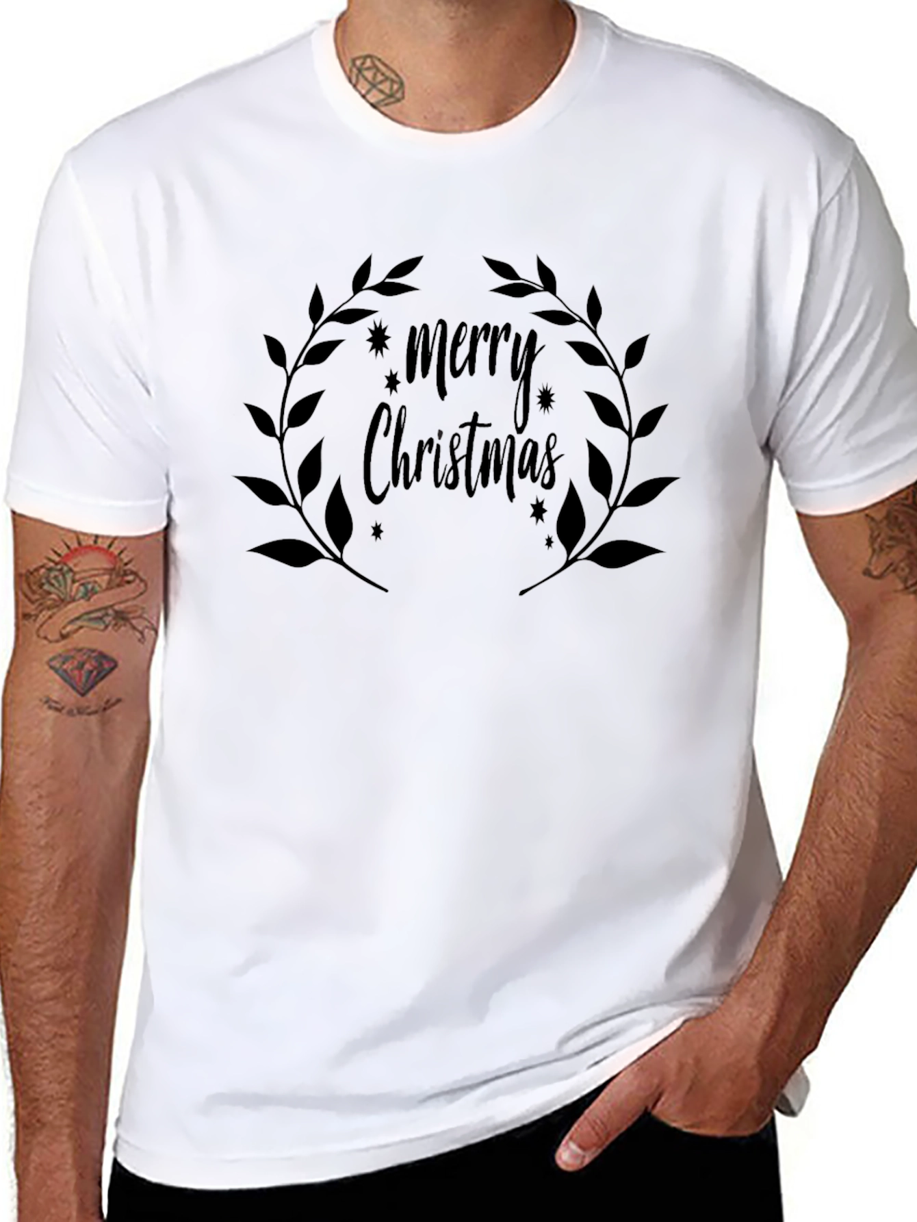 Camiseta Negra Navideña Merry Christmas