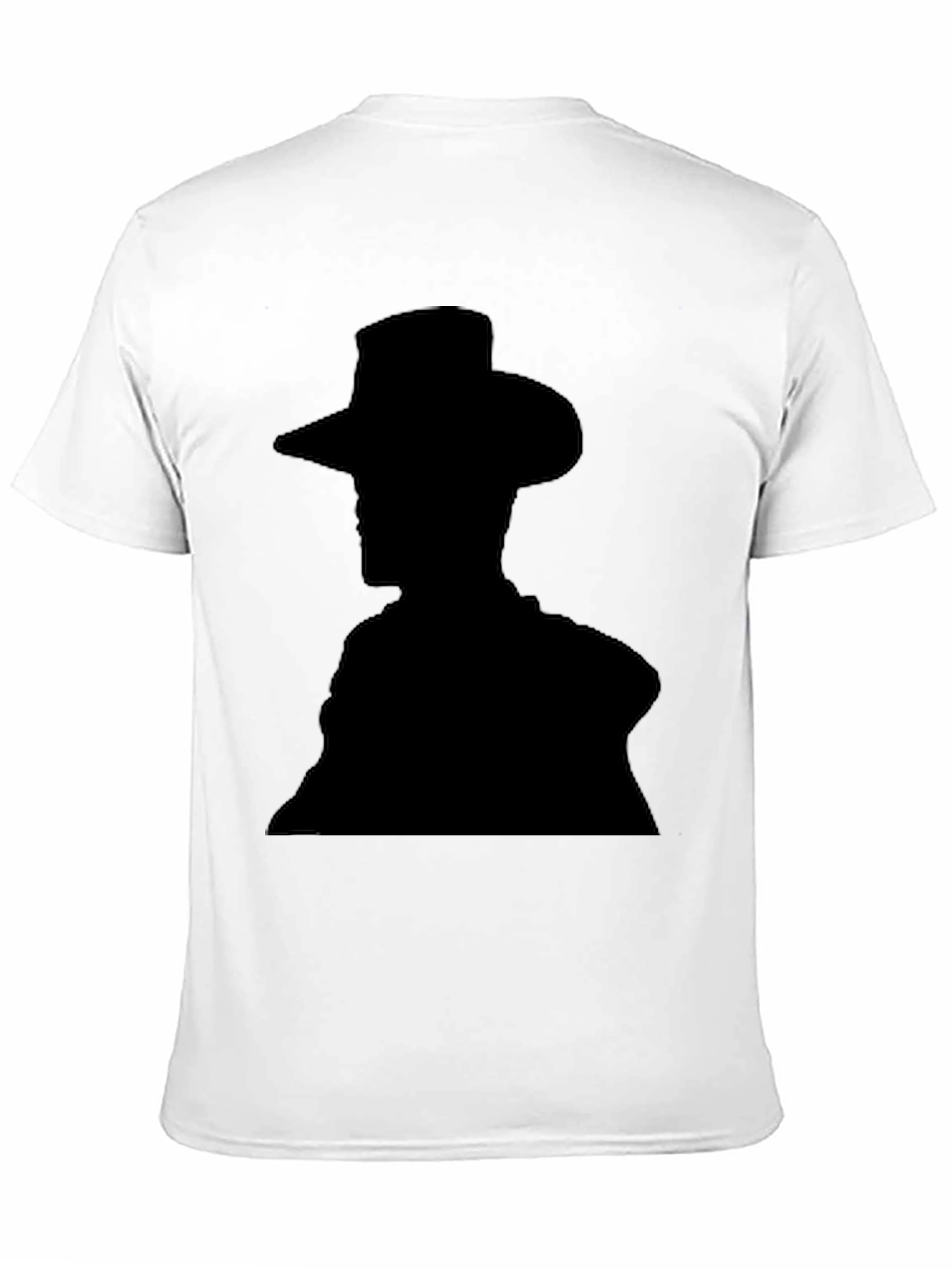 Camiseta Hombre Negra Silueta Vaquero