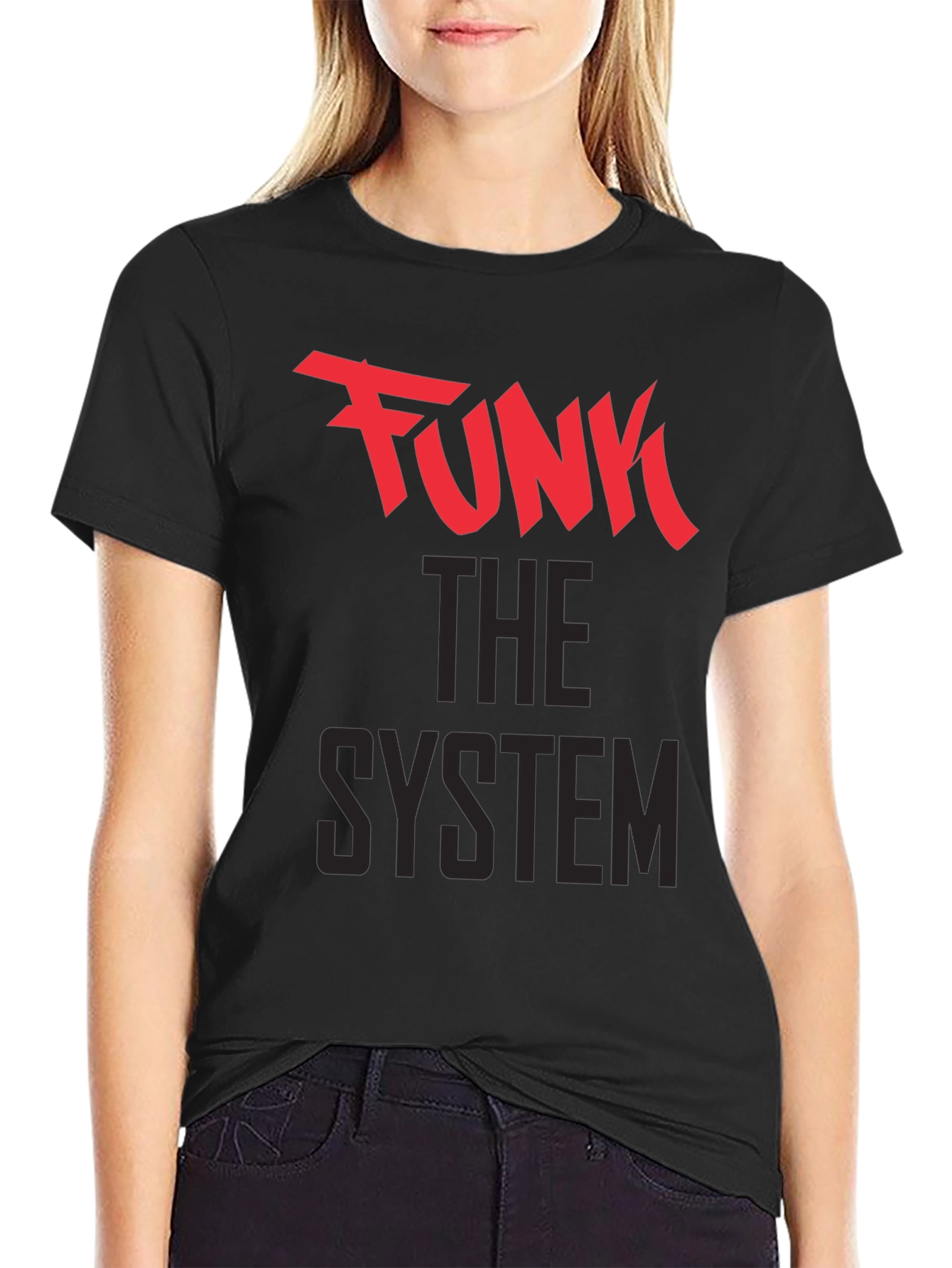 Camiseta Negra Funk The System para Hombre