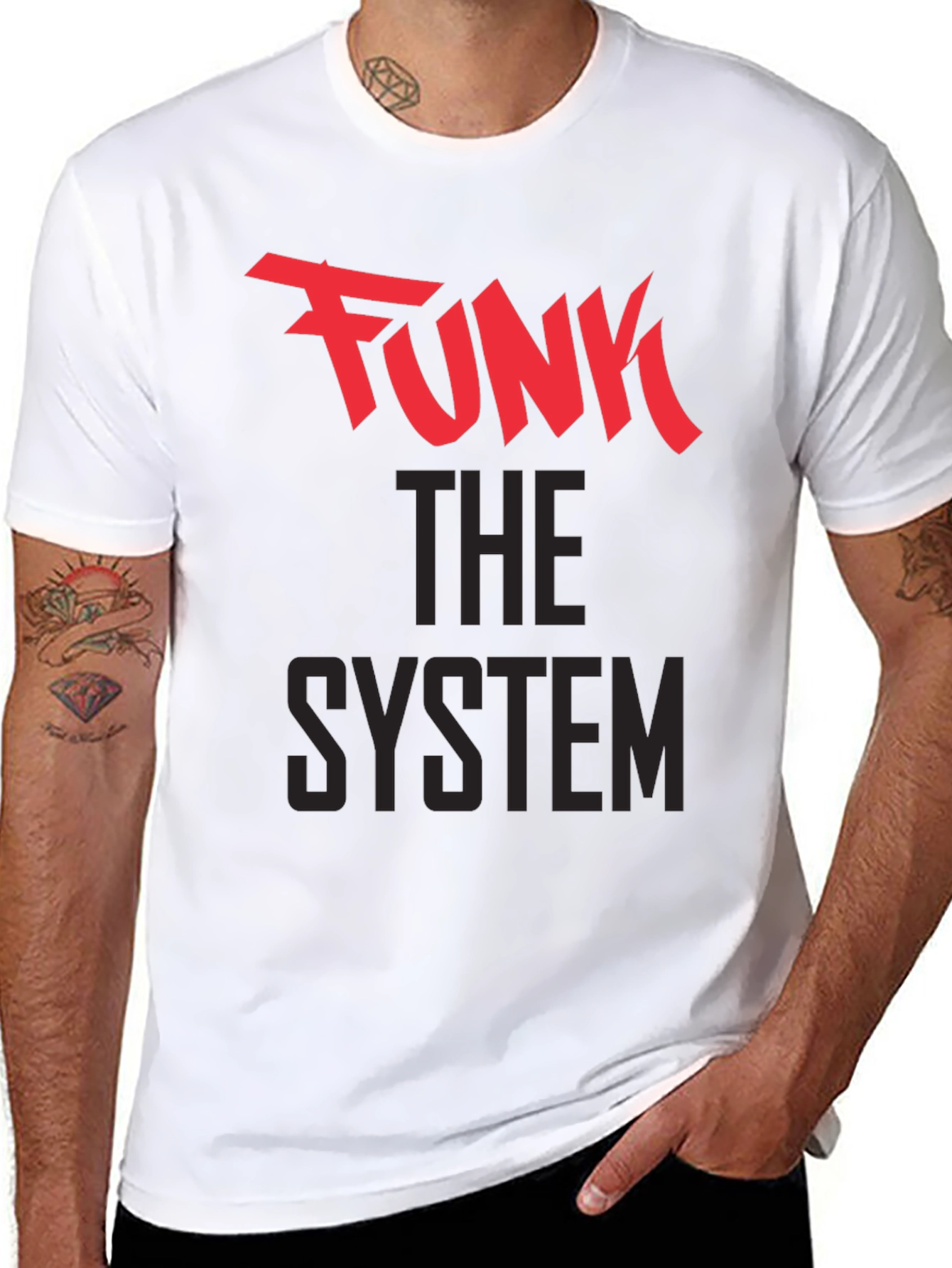 Camiseta Negra Funk The System para Hombre