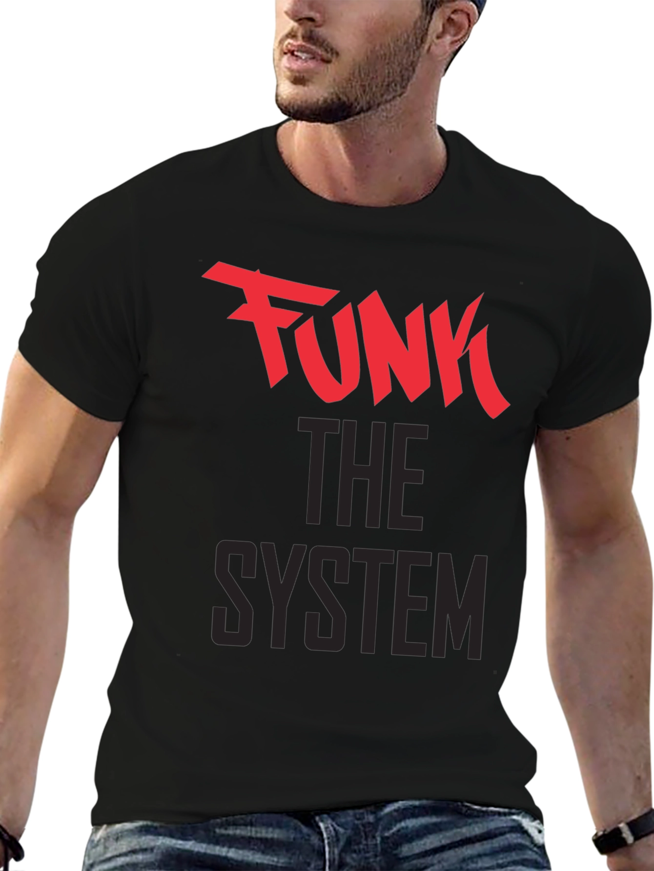 Camiseta Negra Funk The System para Hombre