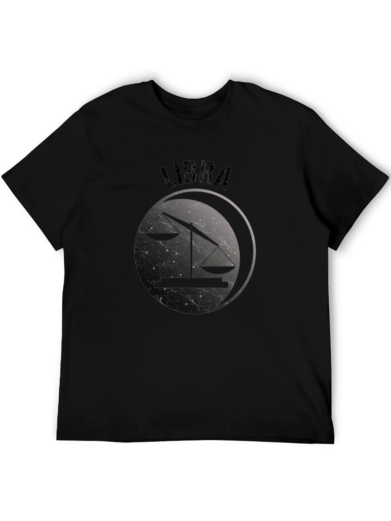 Camiseta Libra Signo Zodiacal Negro Diseño Único
