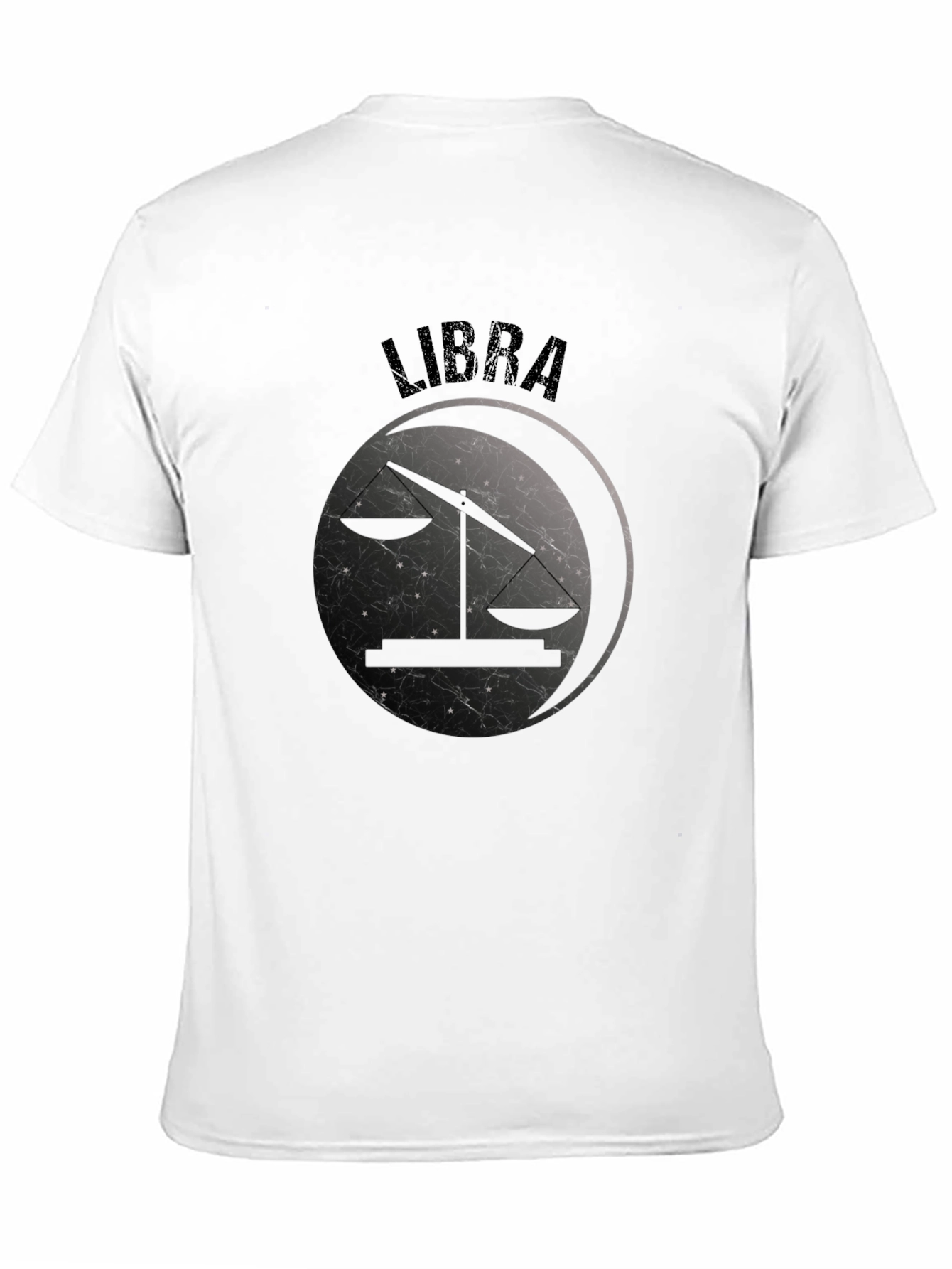 Camiseta Libra Signo Zodiacal Negro Diseño Único