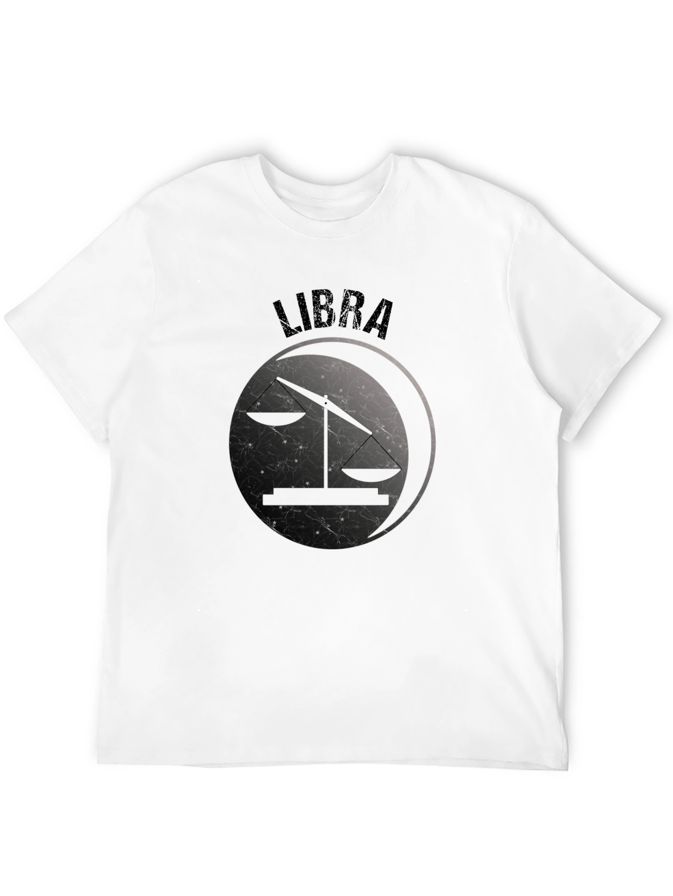 Camiseta Libra Signo Zodiacal Negro Diseño Único