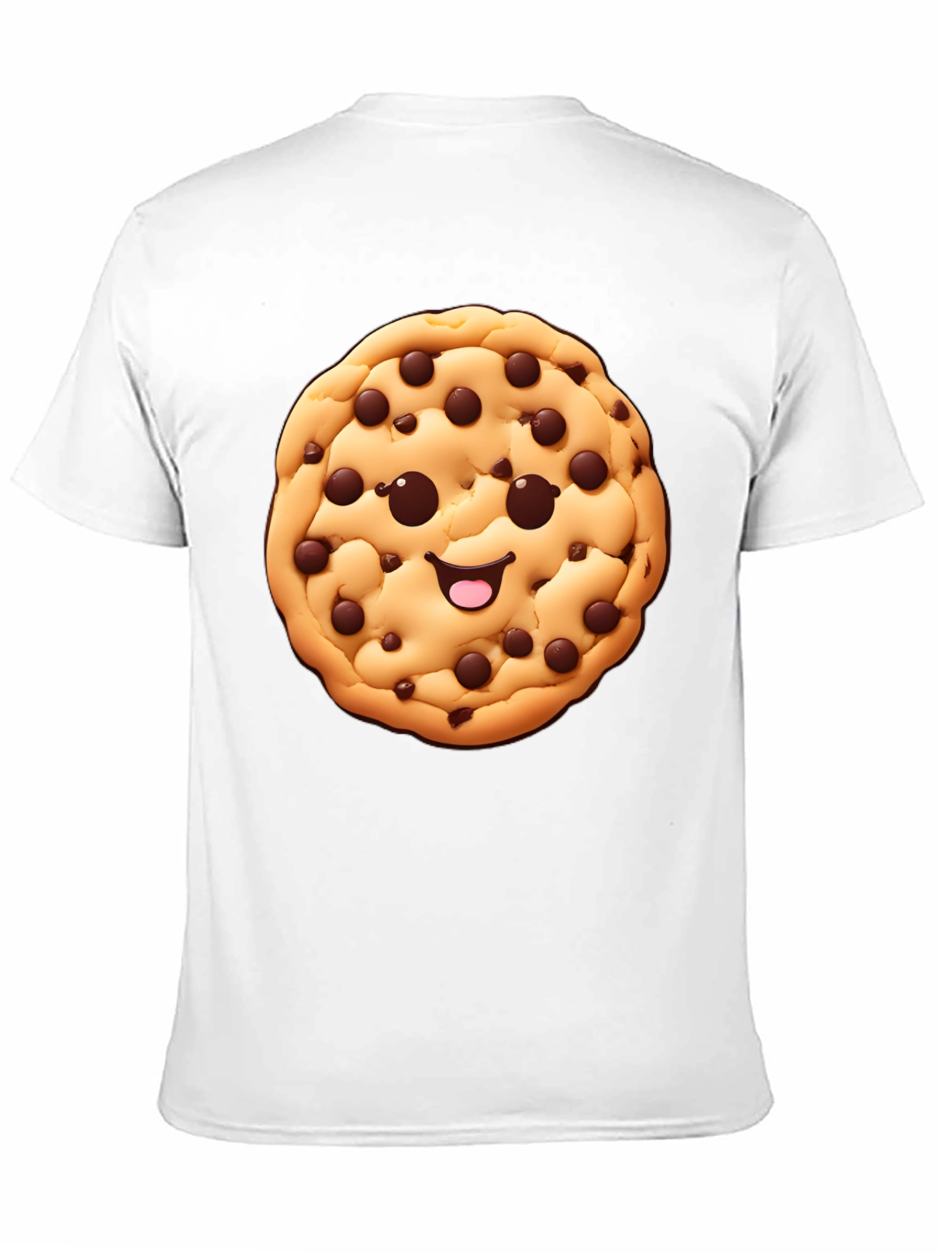 Camiseta Negra con Diseño de Galleta Sonriente
