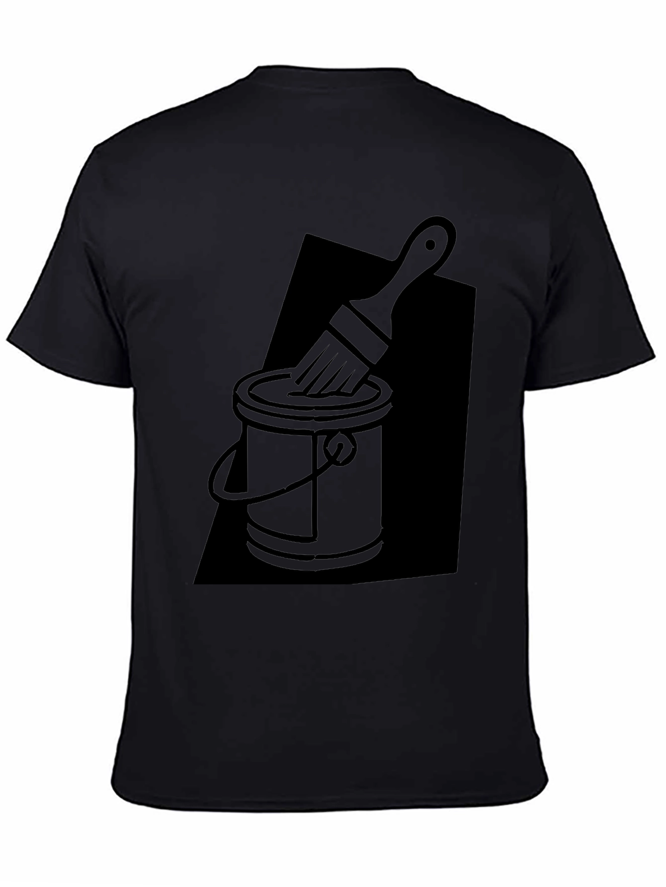 Camiseta Negra con Diseño de Bote de Pintura