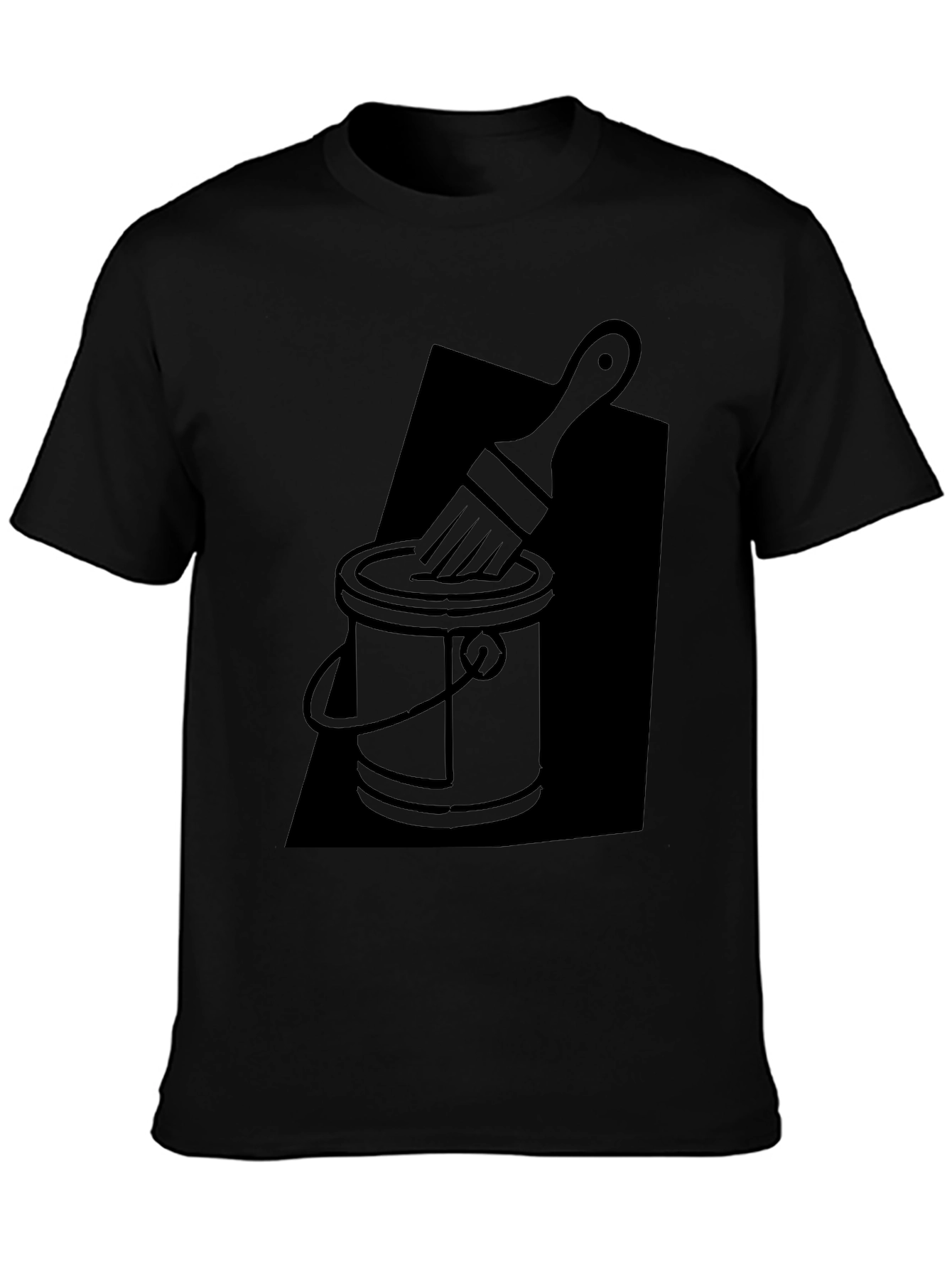 Camiseta Negra con Diseño de Bote de Pintura