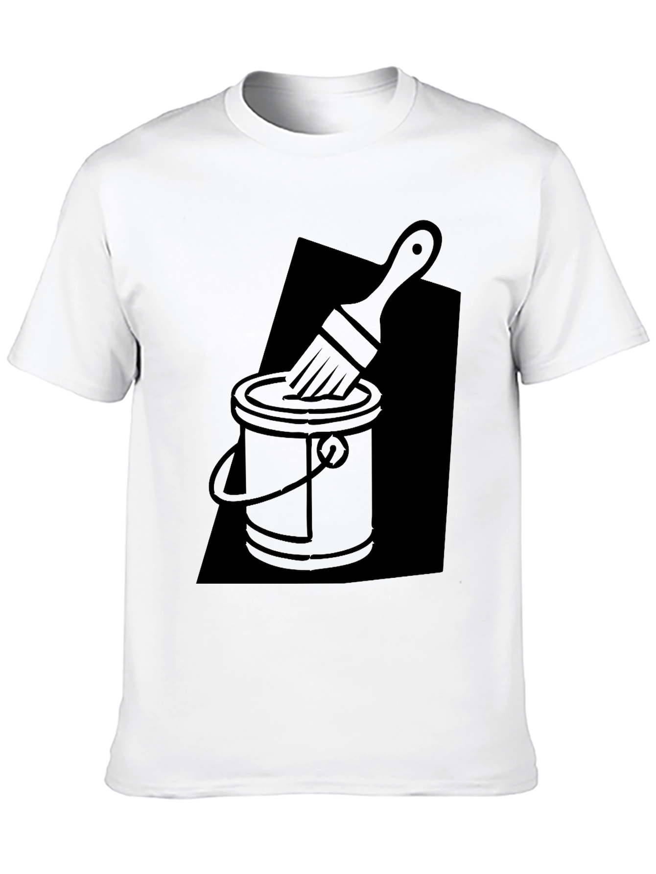 Camiseta Negra con Diseño de Bote de Pintura