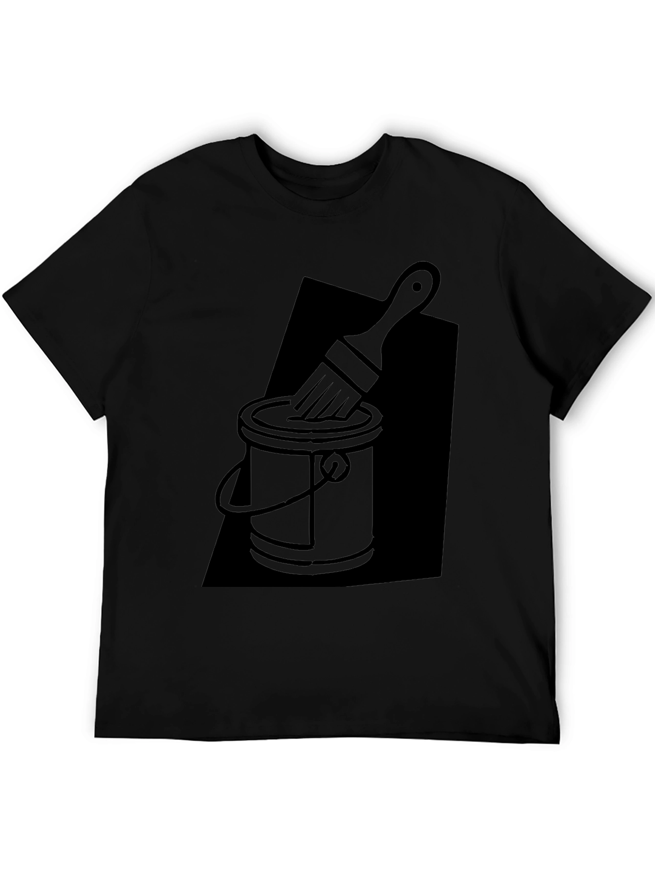 Camiseta Negra con Diseño de Bote de Pintura