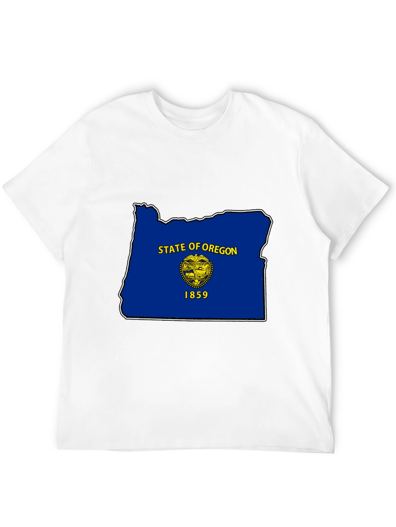 Camiseta Negra Oregon Flag
