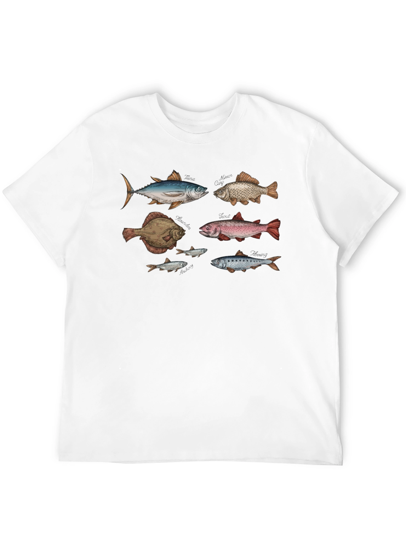 Camiseta Negra con Diseño de Peces