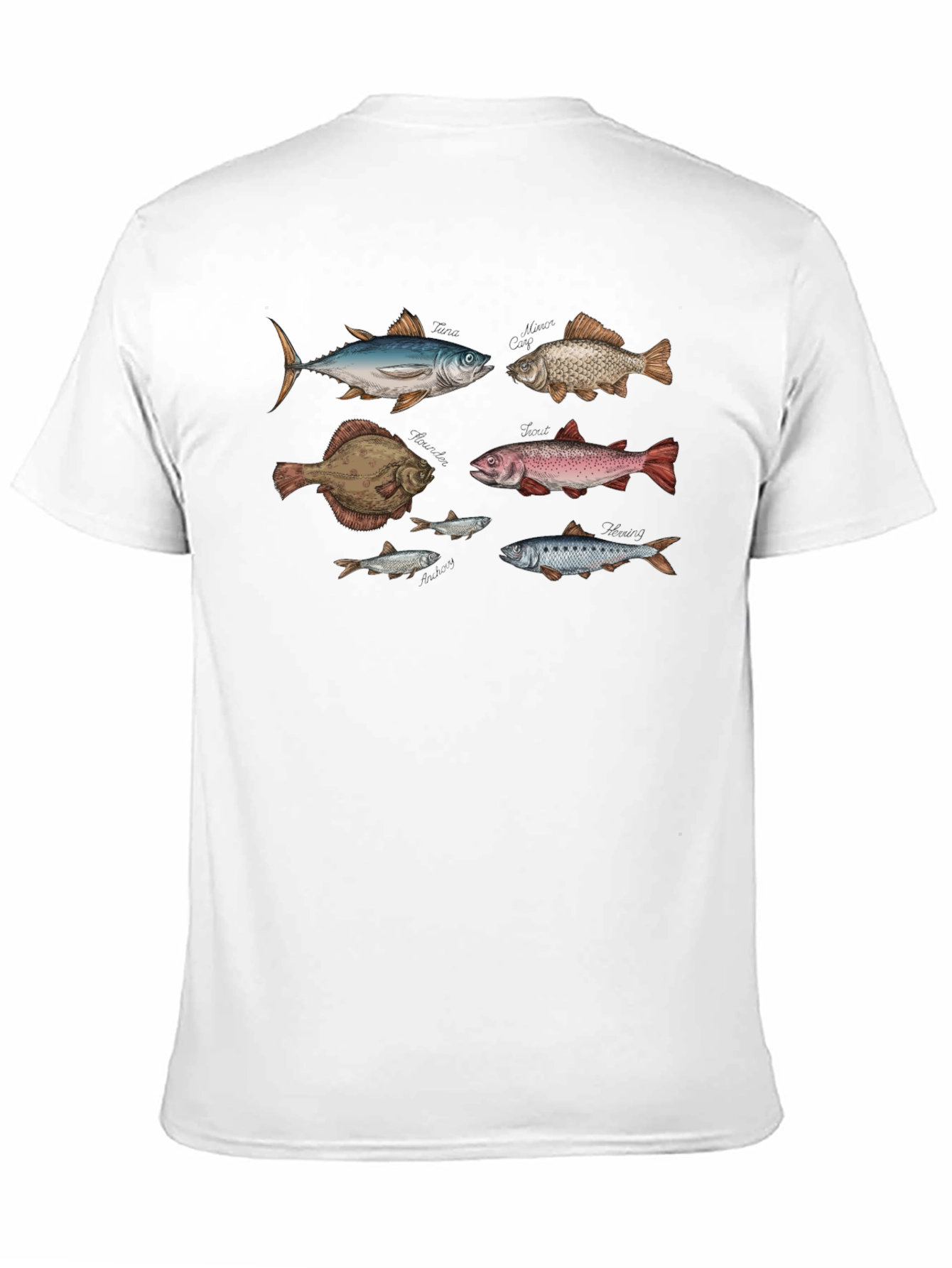 Camiseta Negra con Diseño de Peces