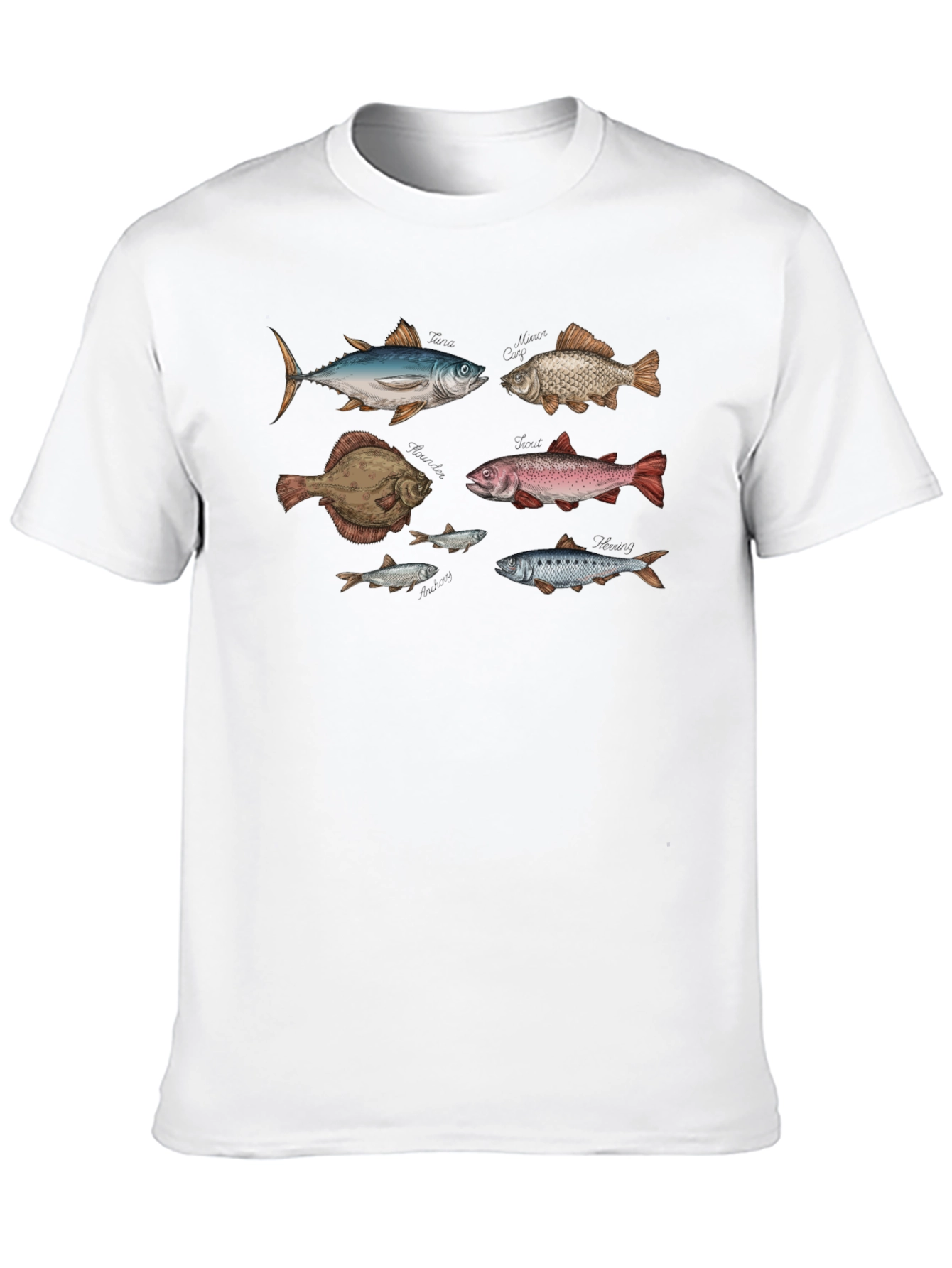 Camiseta Negra con Diseño de Peces