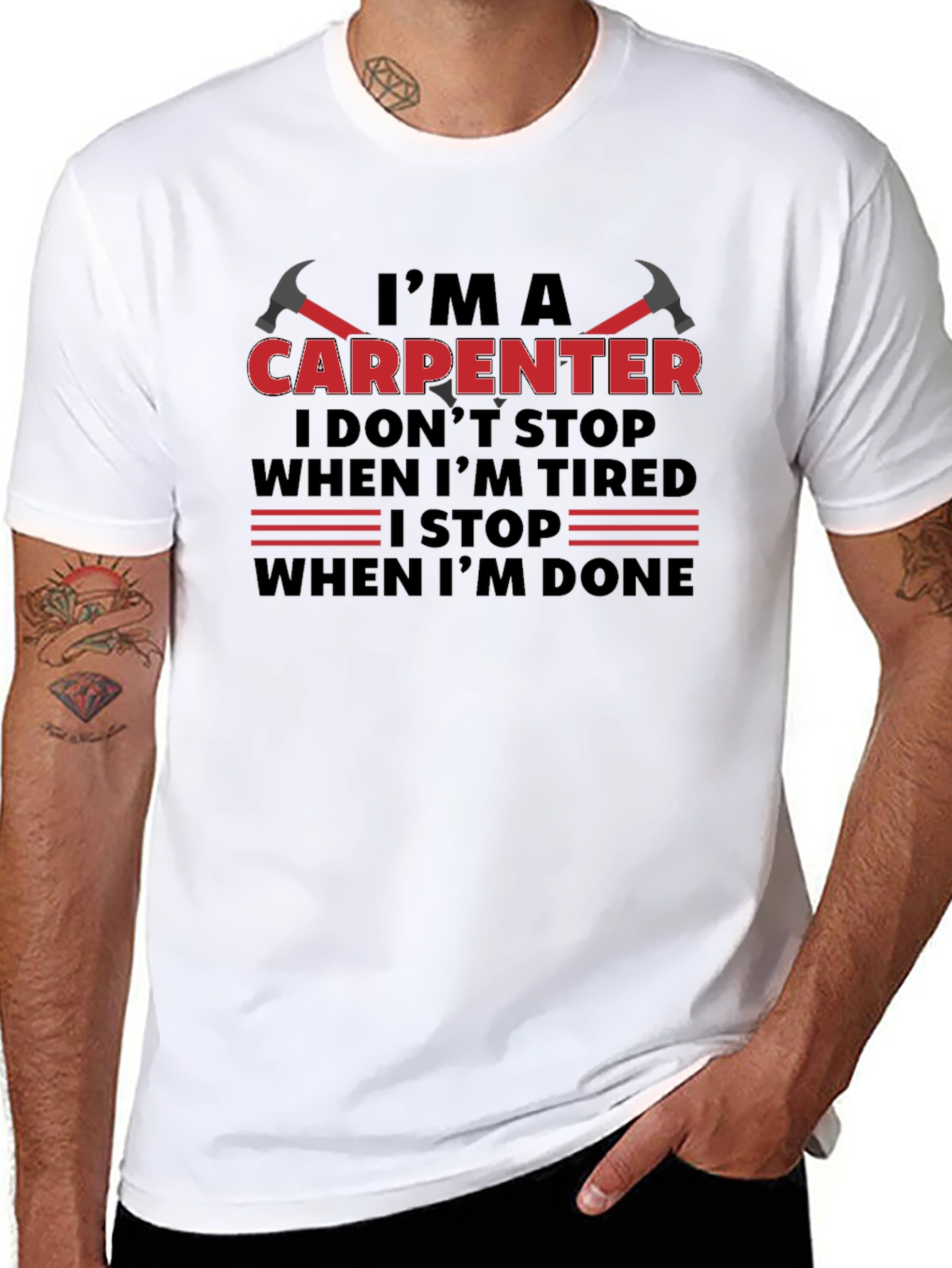 Camiseta Negra: Soy Carpintero - No paro hasta terminar