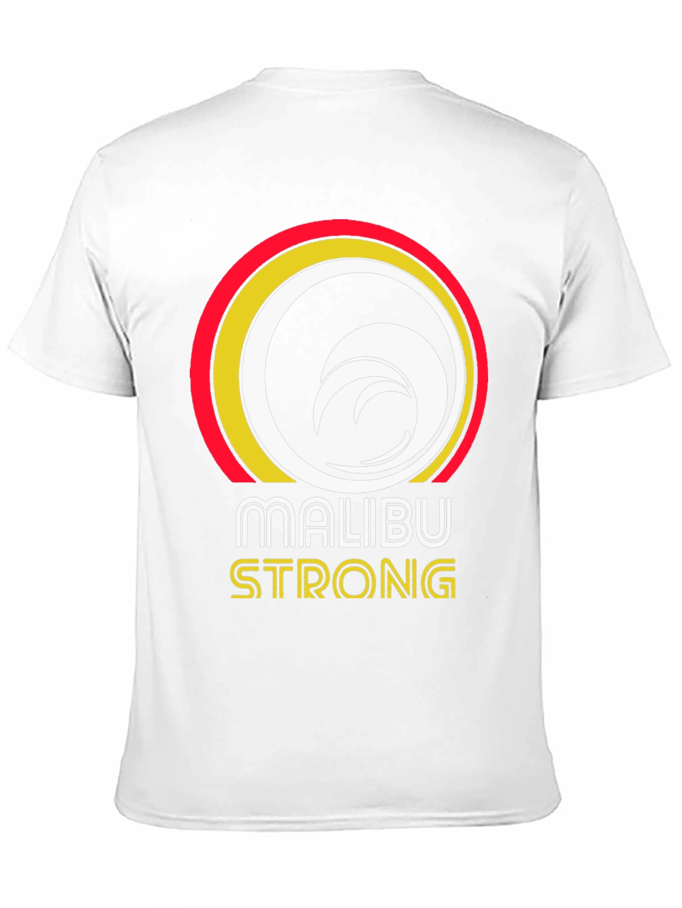 Camiseta Negra Malibu Strong con Diseño de Ola