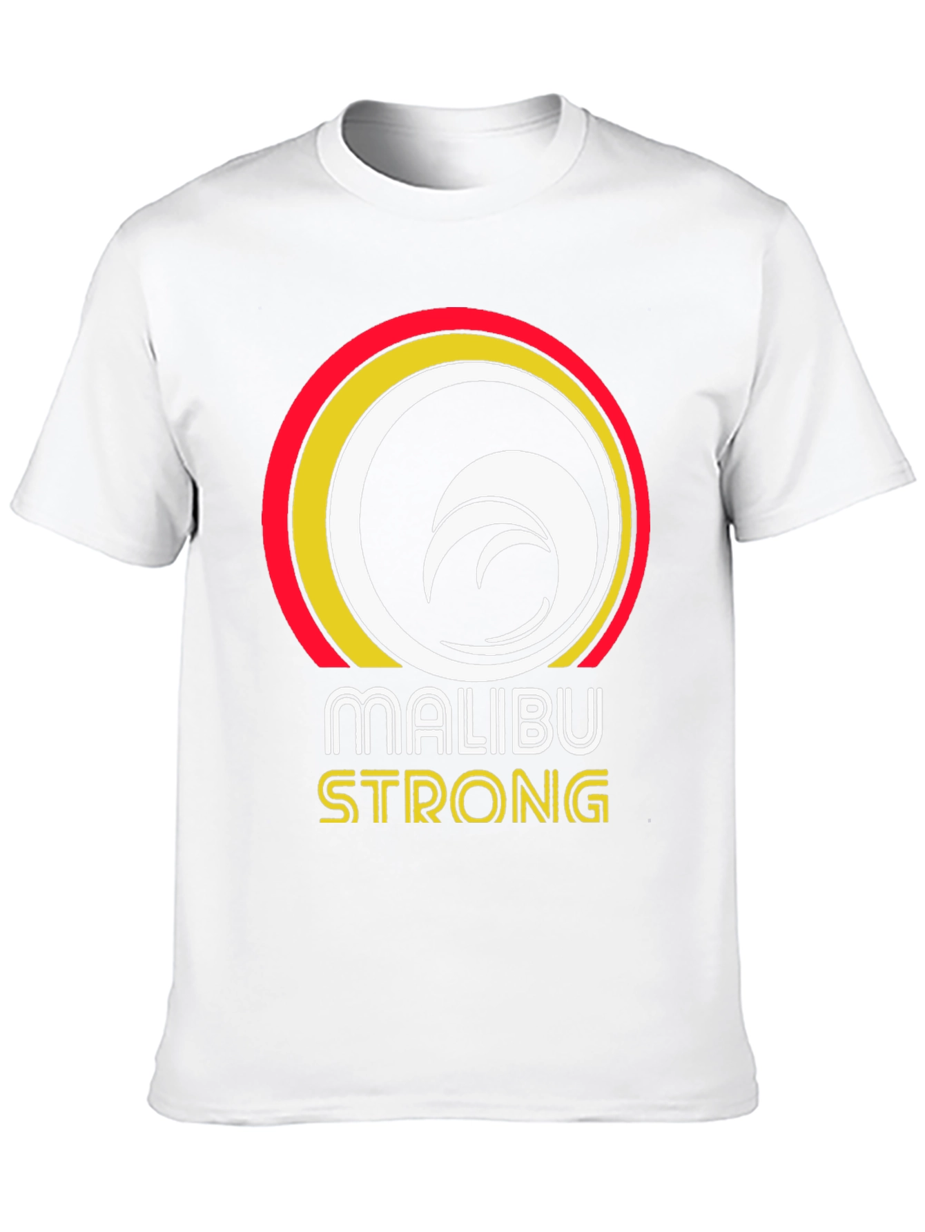 Camiseta Negra Malibu Strong con Diseño de Ola