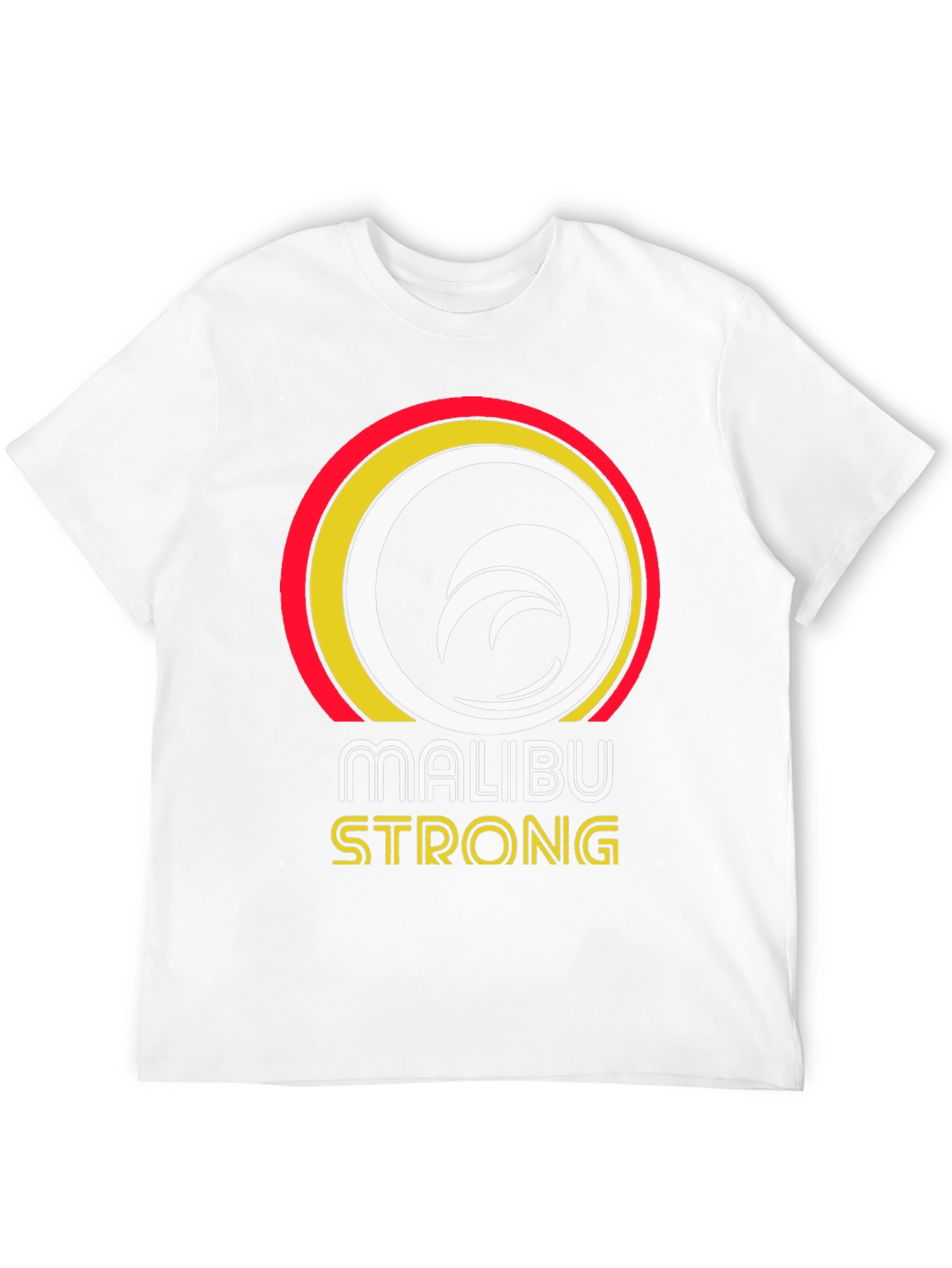Camiseta Negra Malibu Strong con Diseño de Ola