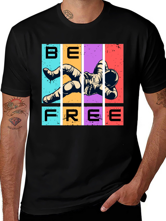 Camiseta Negra Sé Libre Astronauta Espacial