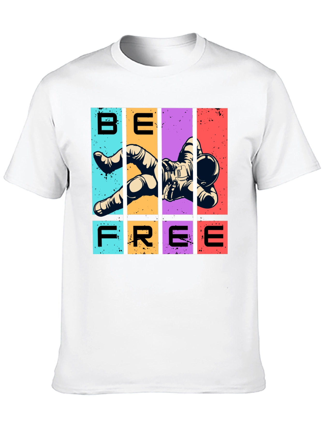 Camiseta Negra Sé Libre Astronauta Espacial