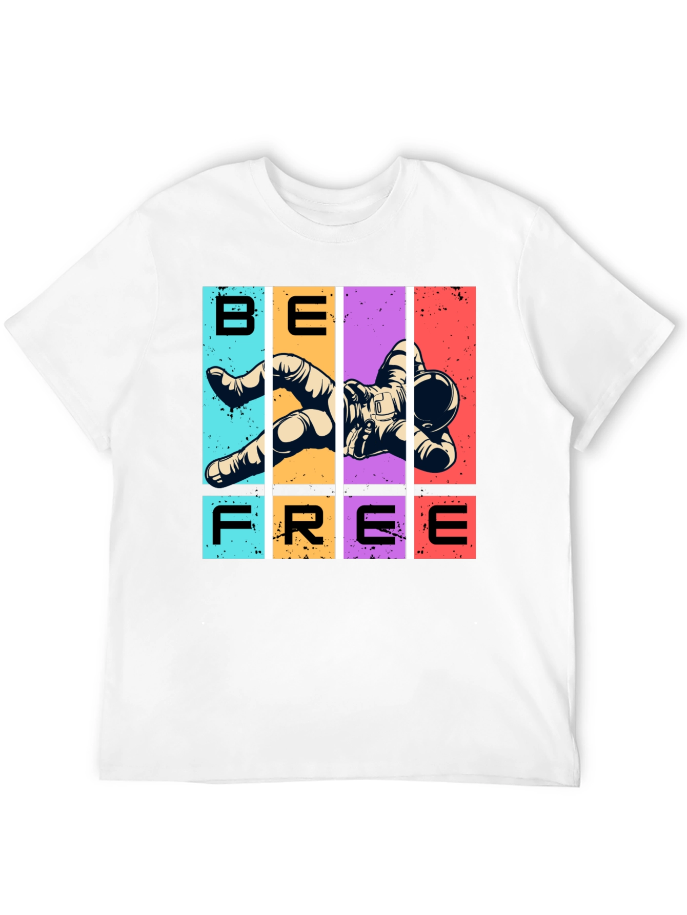 Camiseta Negra Sé Libre Astronauta Espacial