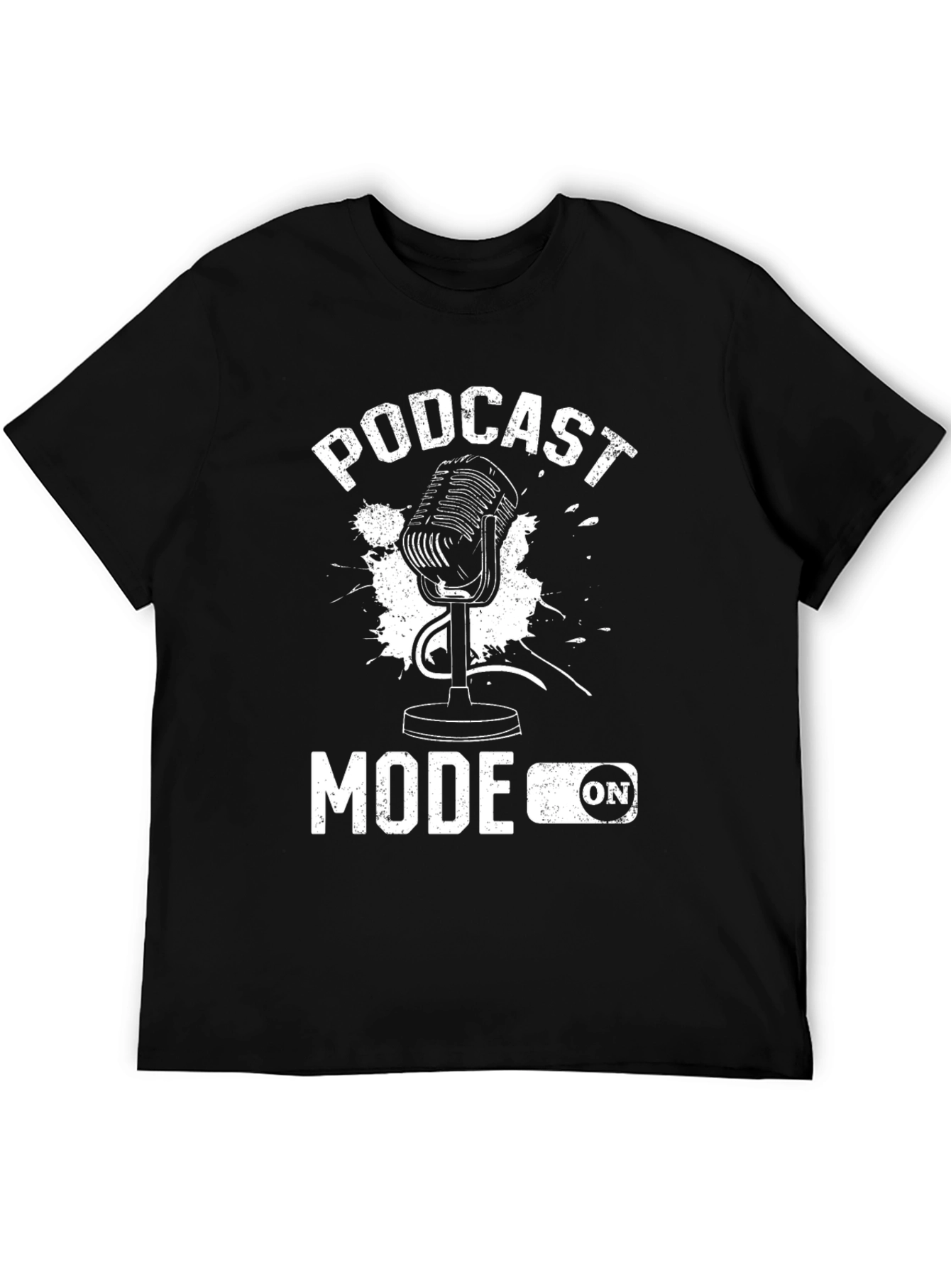 Camiseta Negra Podcast Mode ON para Aficionados