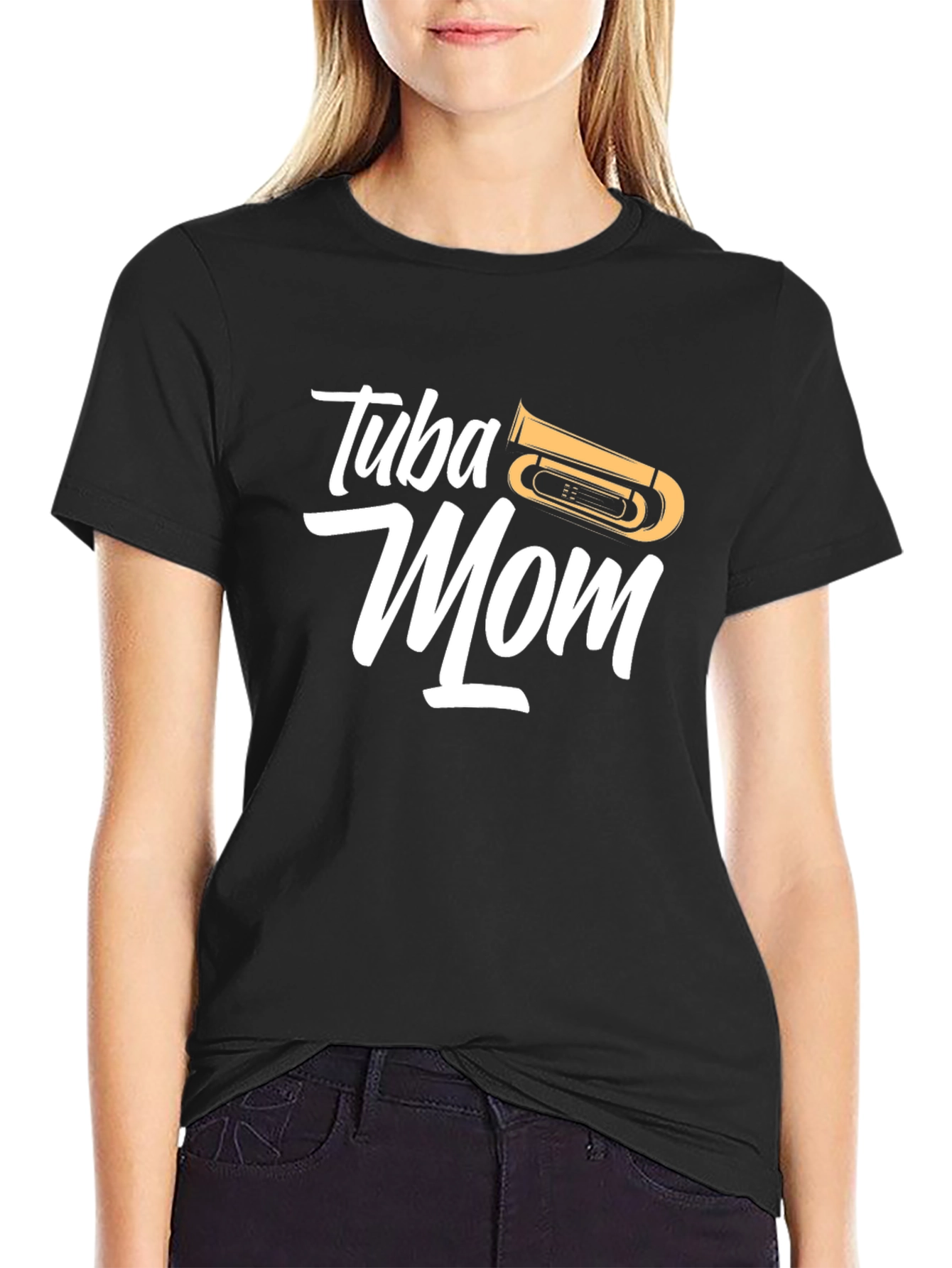 Camiseta Negra Tuba Mom - Regalo Musical