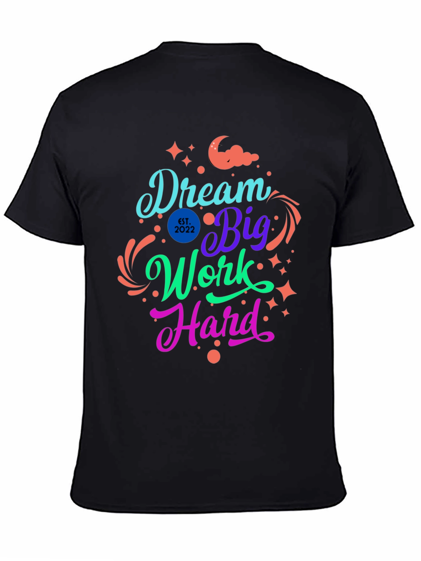 Camiseta Negra Dream Big Work Hard