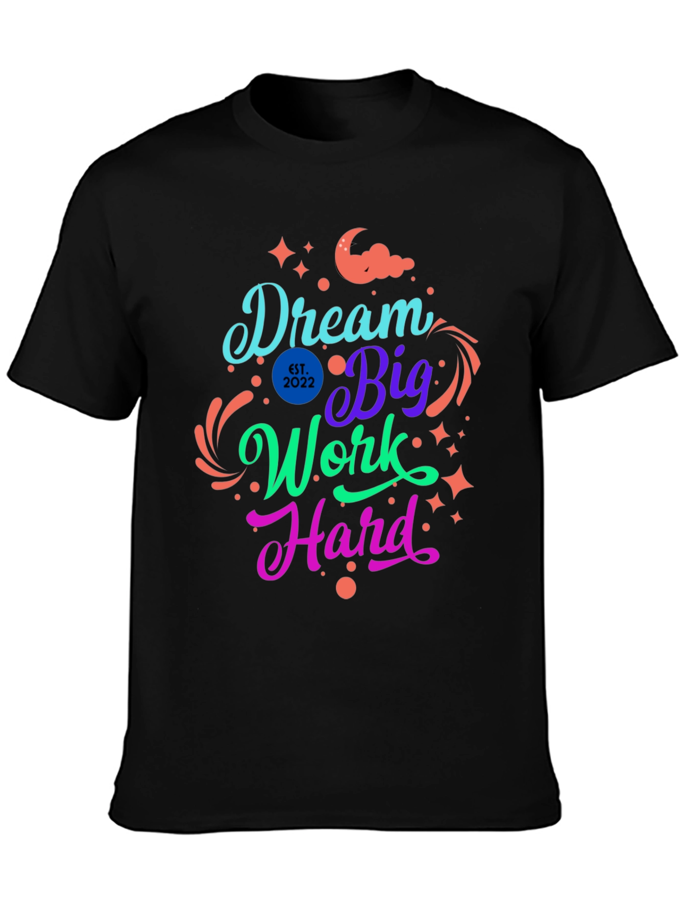 Camiseta Negra Dream Big Work Hard