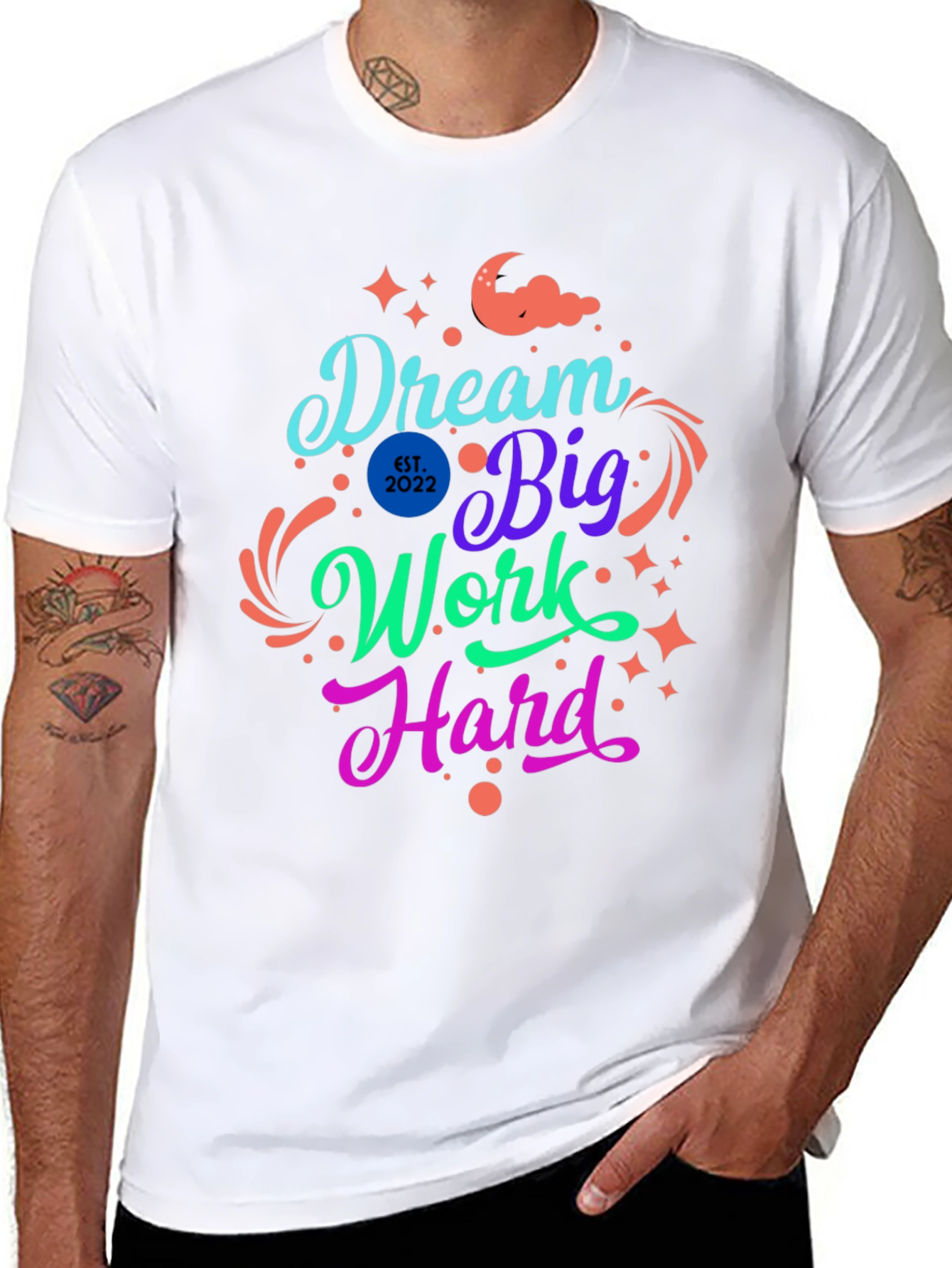 Camiseta Negra Dream Big Work Hard