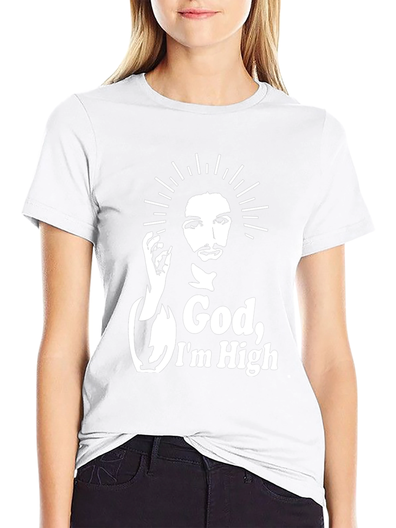 Camiseta Negra God Im High Original