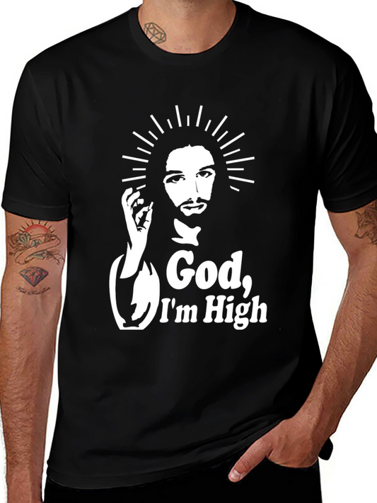 Camiseta Negra God Im High Original