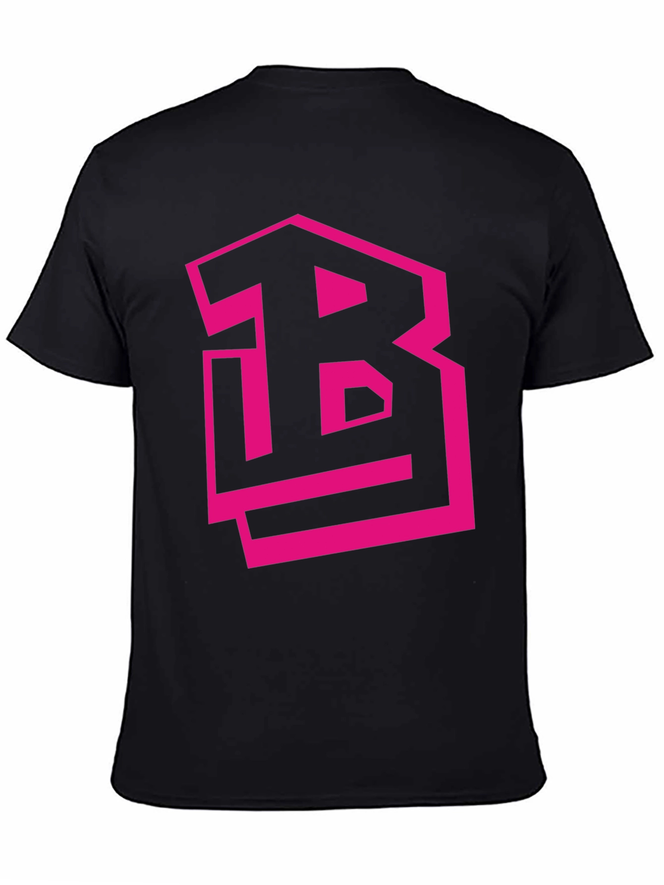 Camiseta Negra con Logo B Fucsia