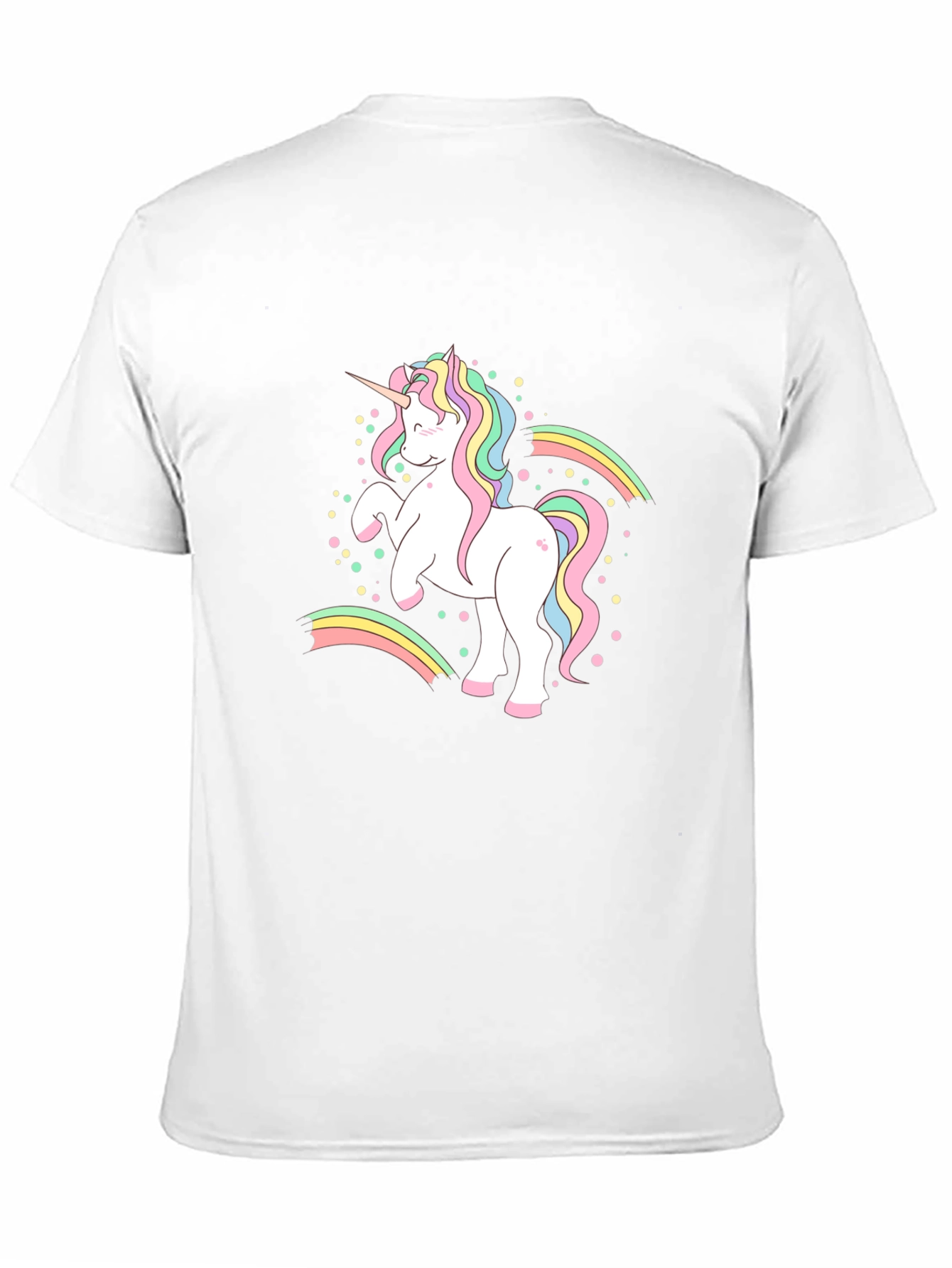 Camiseta Negra Unicornio Arcoíris Hombre