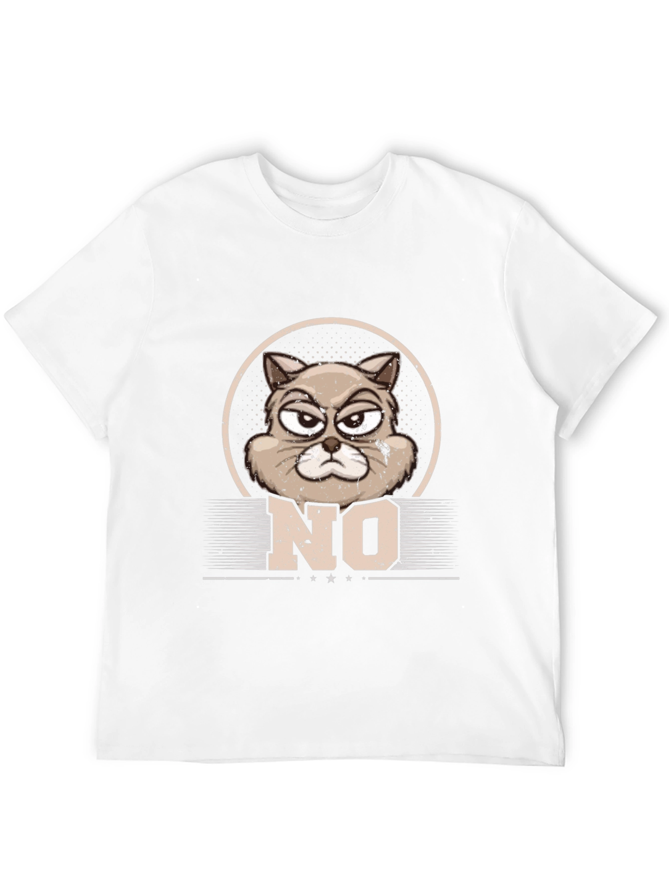 Camiseta Hombre Gato Gruñón NO - Diseño Original