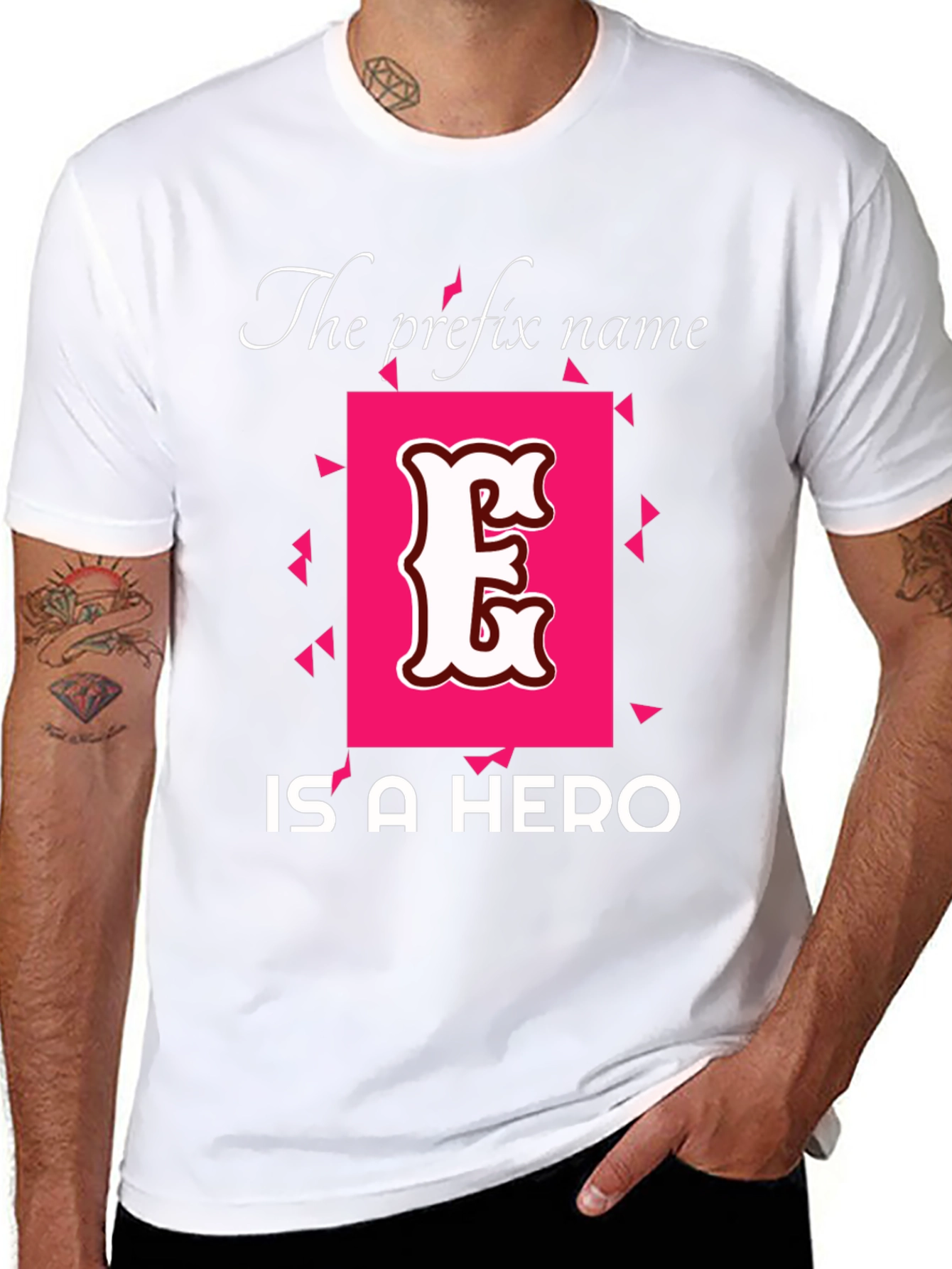 Camiseta Negra E: ¡El Prefijo de un Héroe!