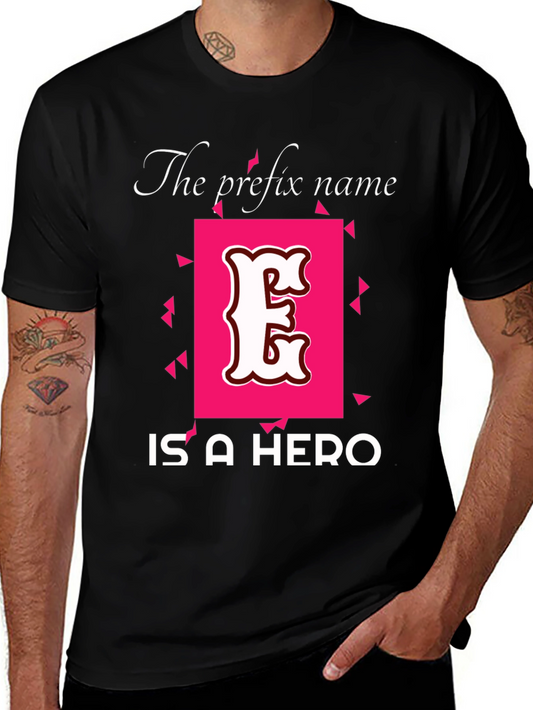 Camiseta Negra E: ¡El Prefijo de un Héroe!