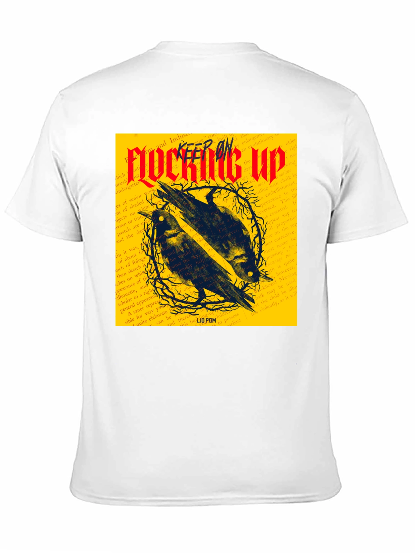 Camiseta Negra con Diseño de Cuervos
