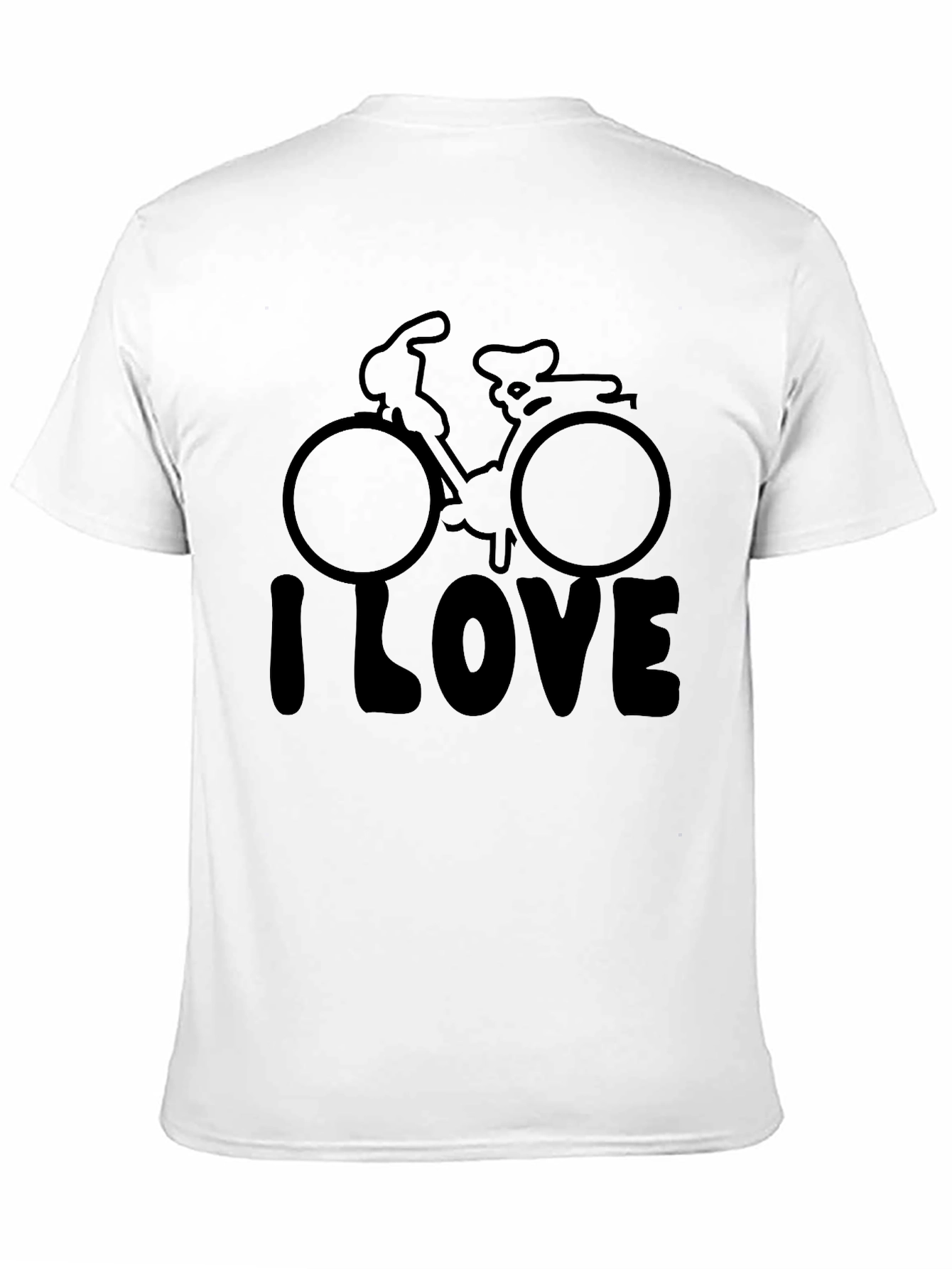 Camiseta Negra I Love Bicicleta Casual Hombre