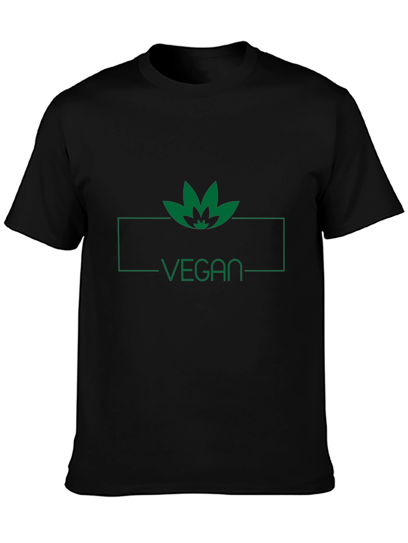 Camiseta Negra Vegana con Diseño de Hoja