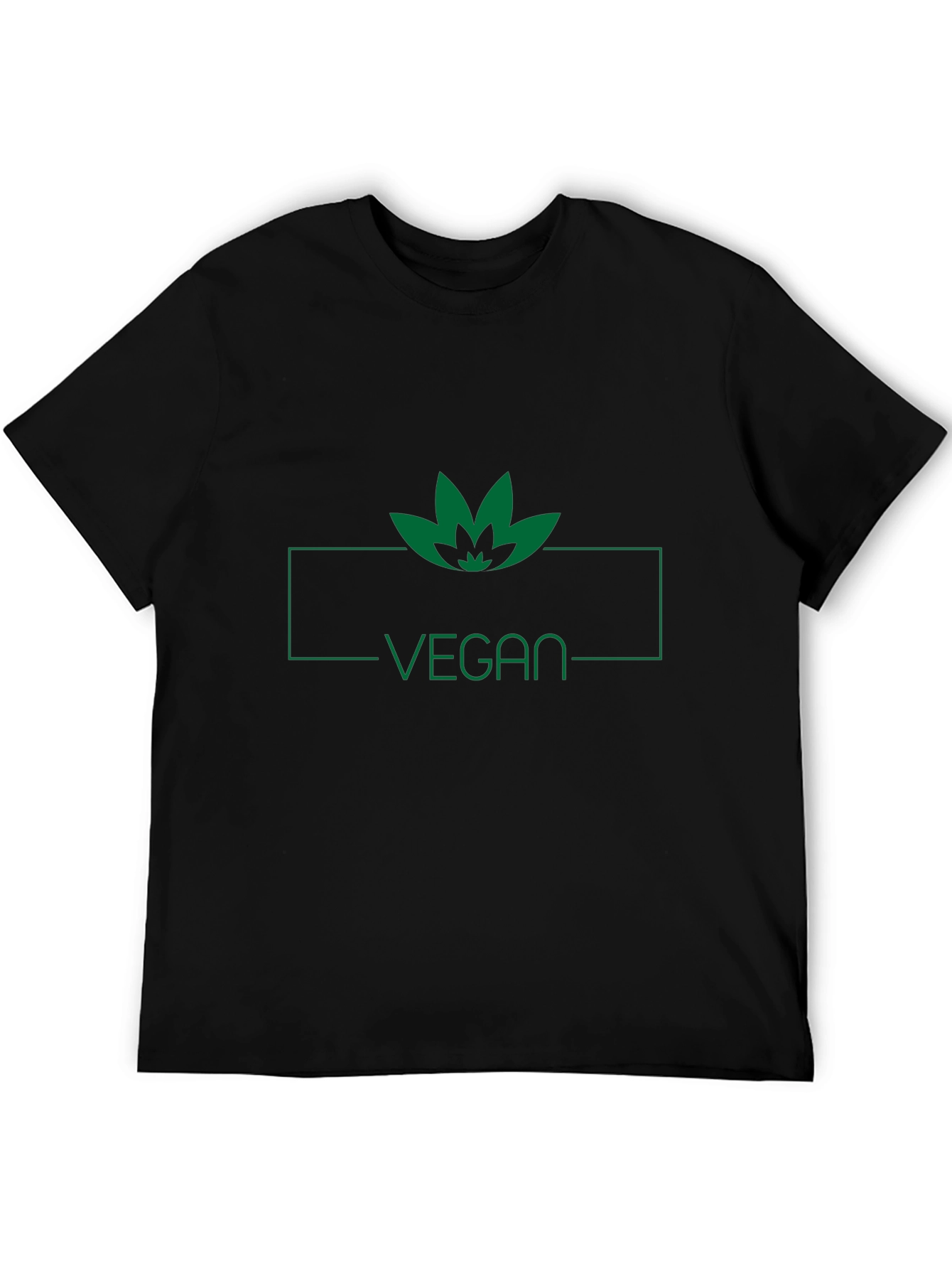 Camiseta Negra Vegana con Diseño de Hoja