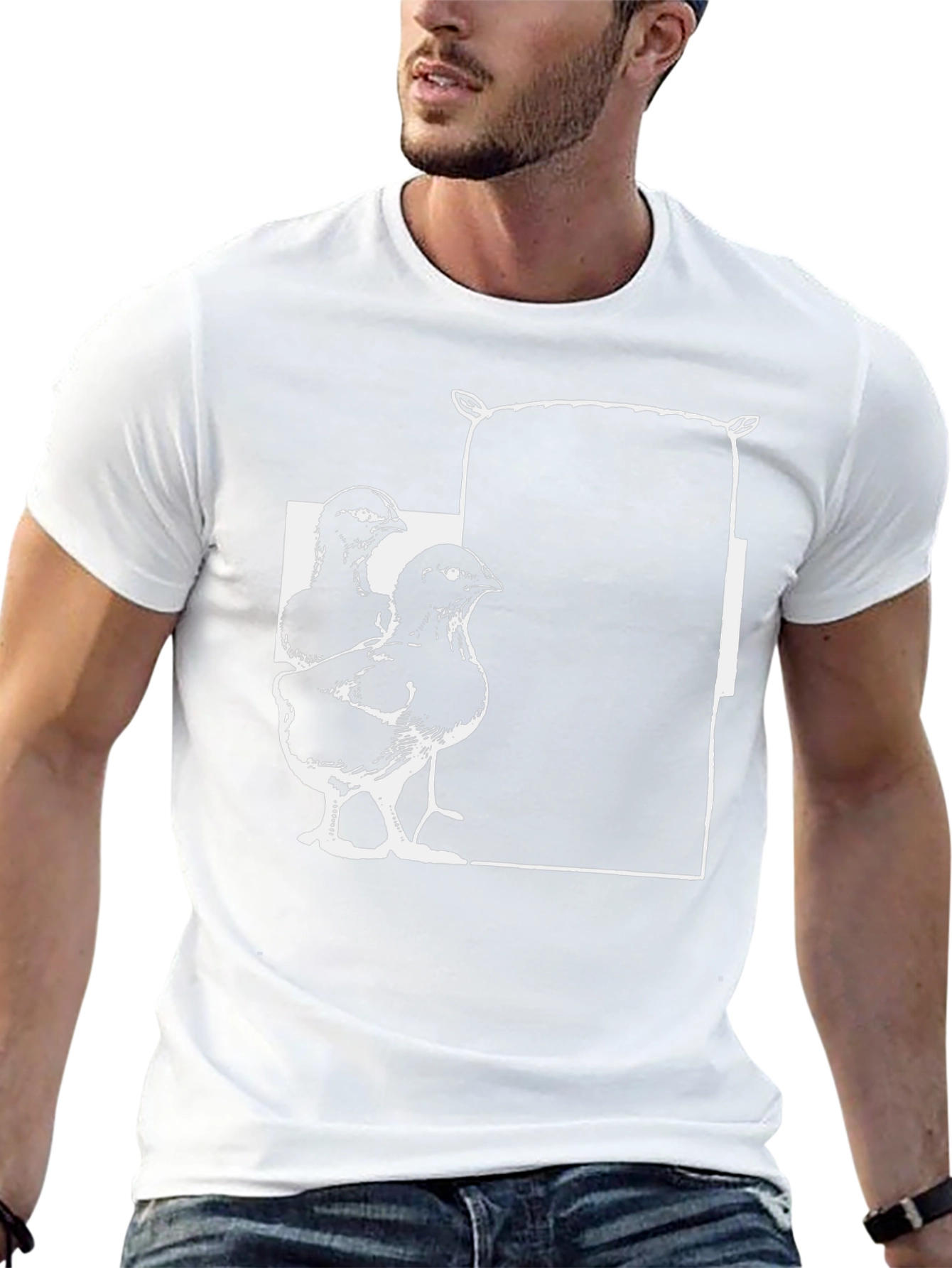 Camiseta Negra con Diseño de Pollitos y Saco