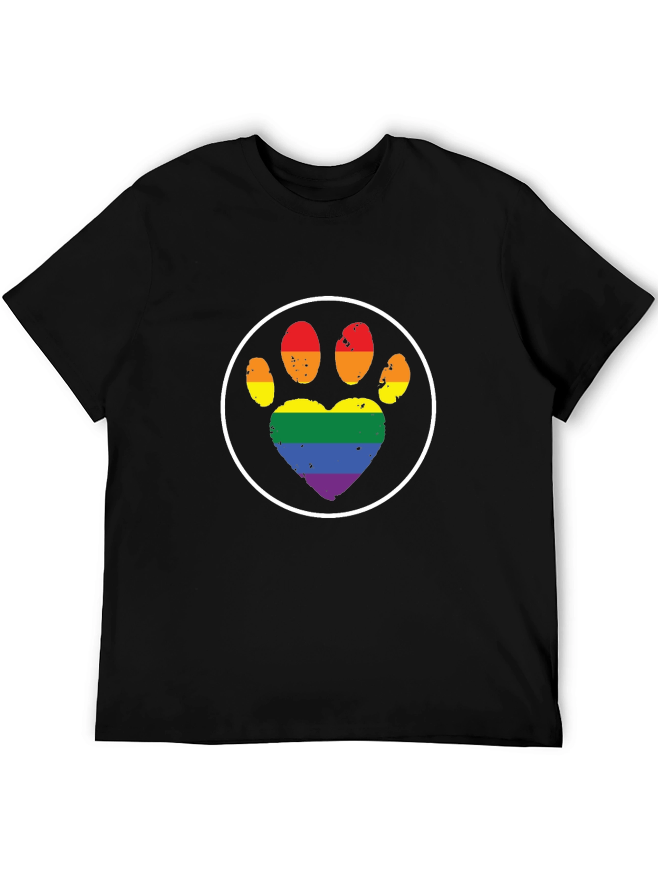 Camiseta Negra con Huella LGBT