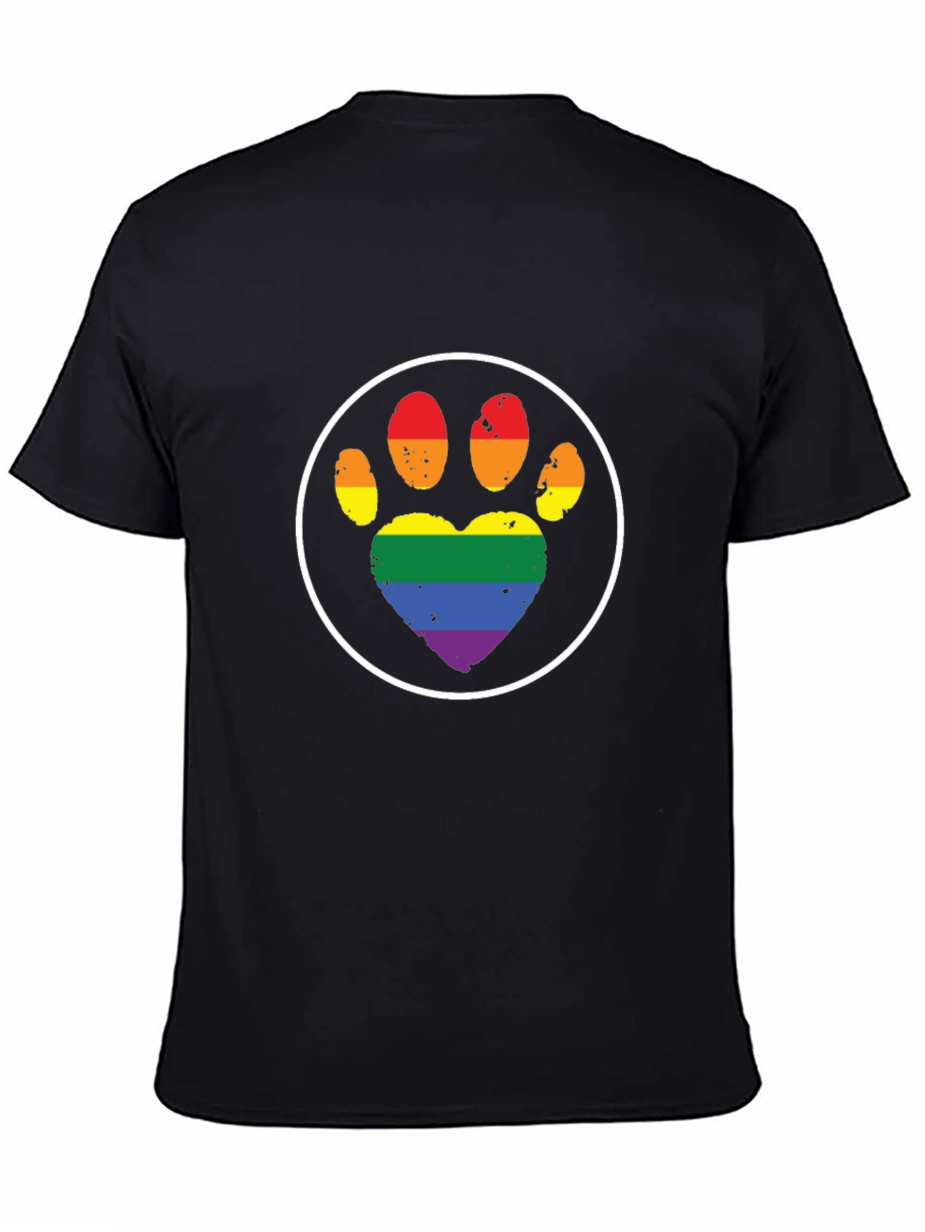 Camiseta Negra con Huella LGBT